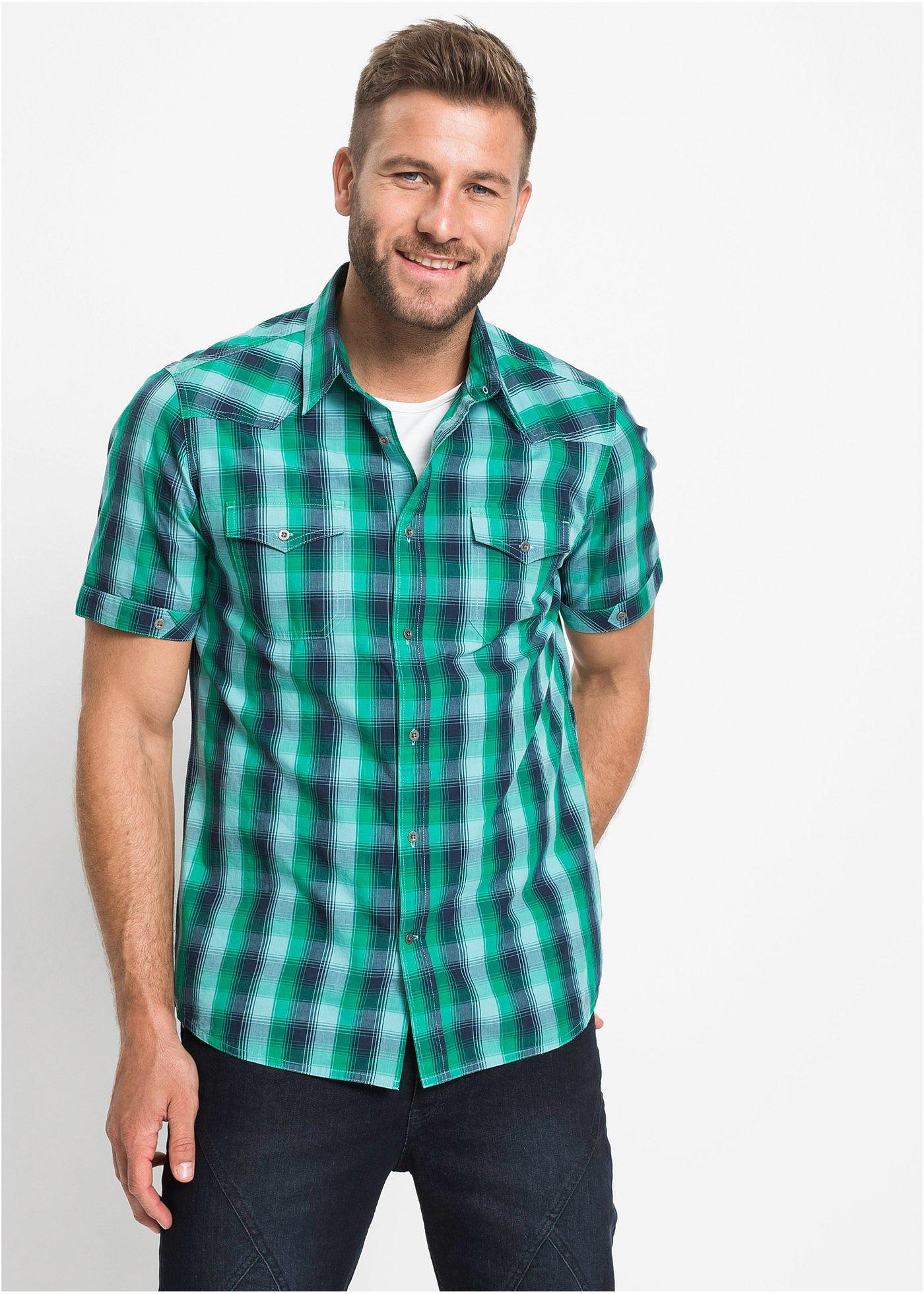 Koszula z krótkim rękawem i naszywanymi kieszeniami - Bonprix