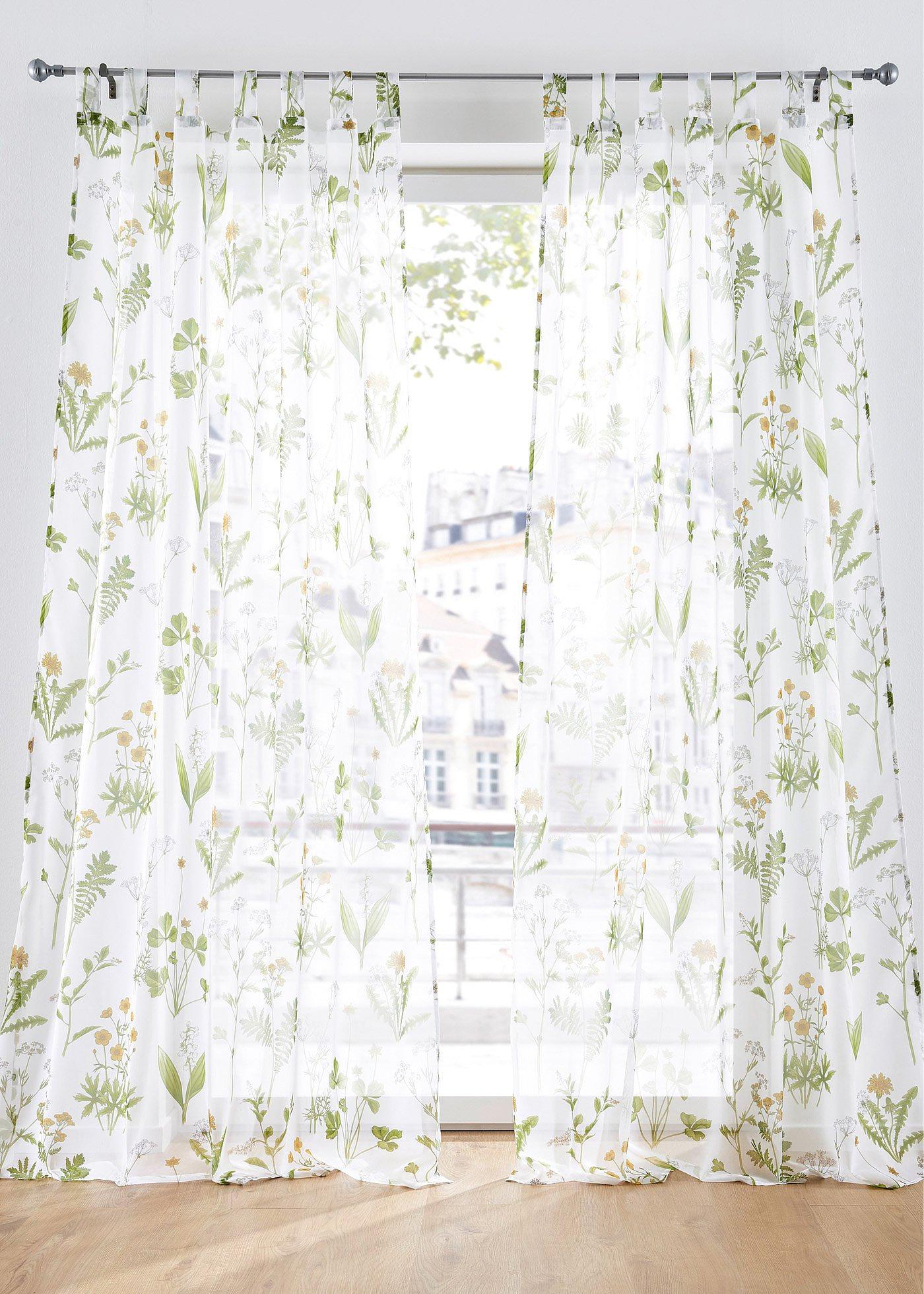 Voilage à imprimé floral (1 pce)