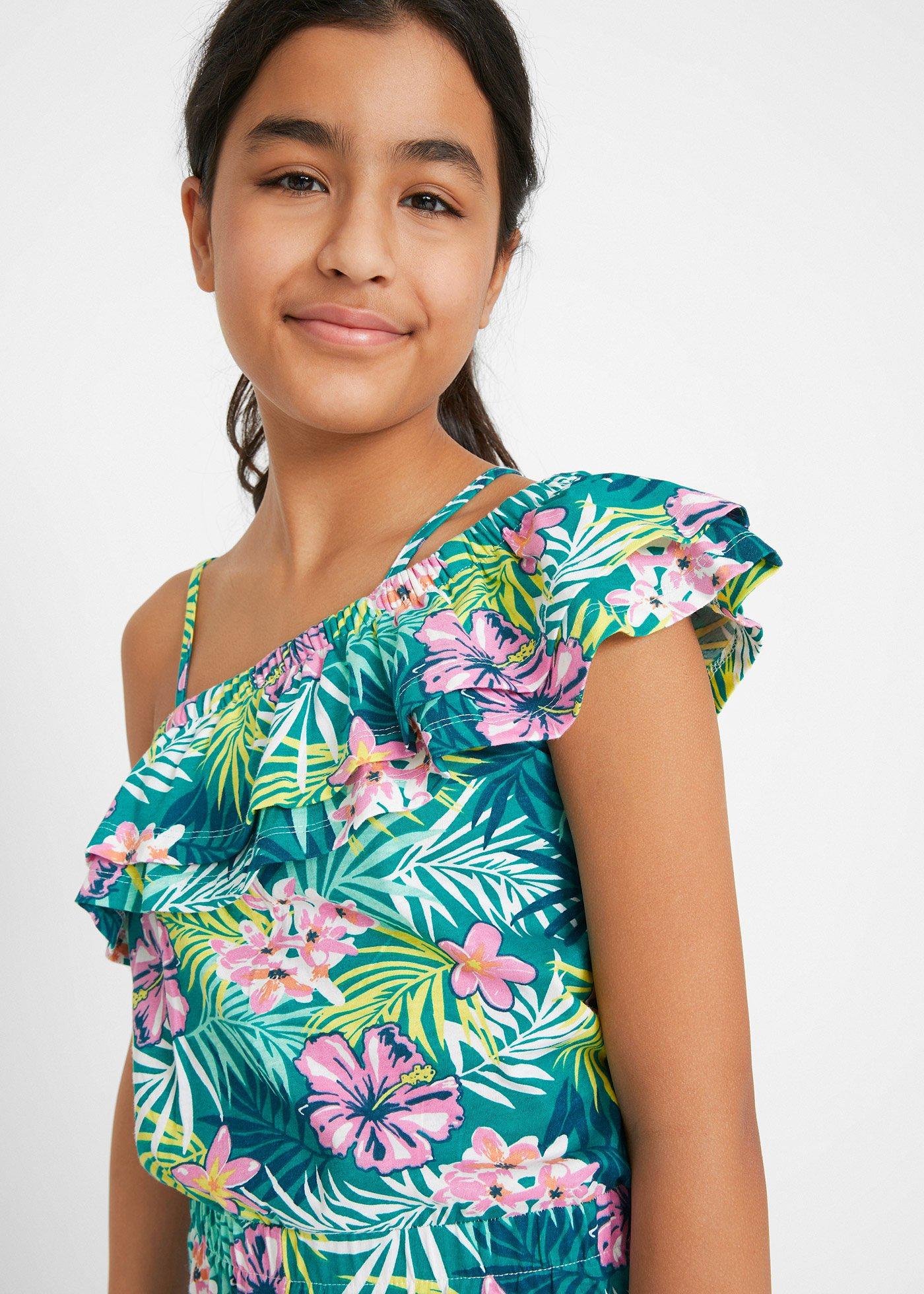 Kombinezon one-shoulder z czystej bawełny organicznej - Bonprix