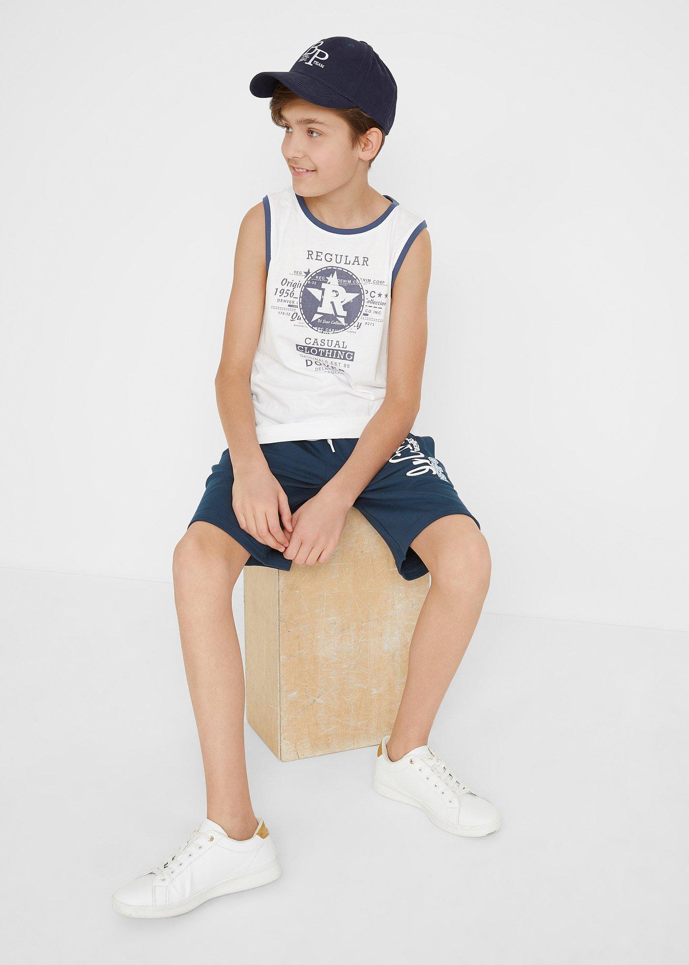 Bermudy dresowe chłopięce z bawełny organicznej - Bonprix