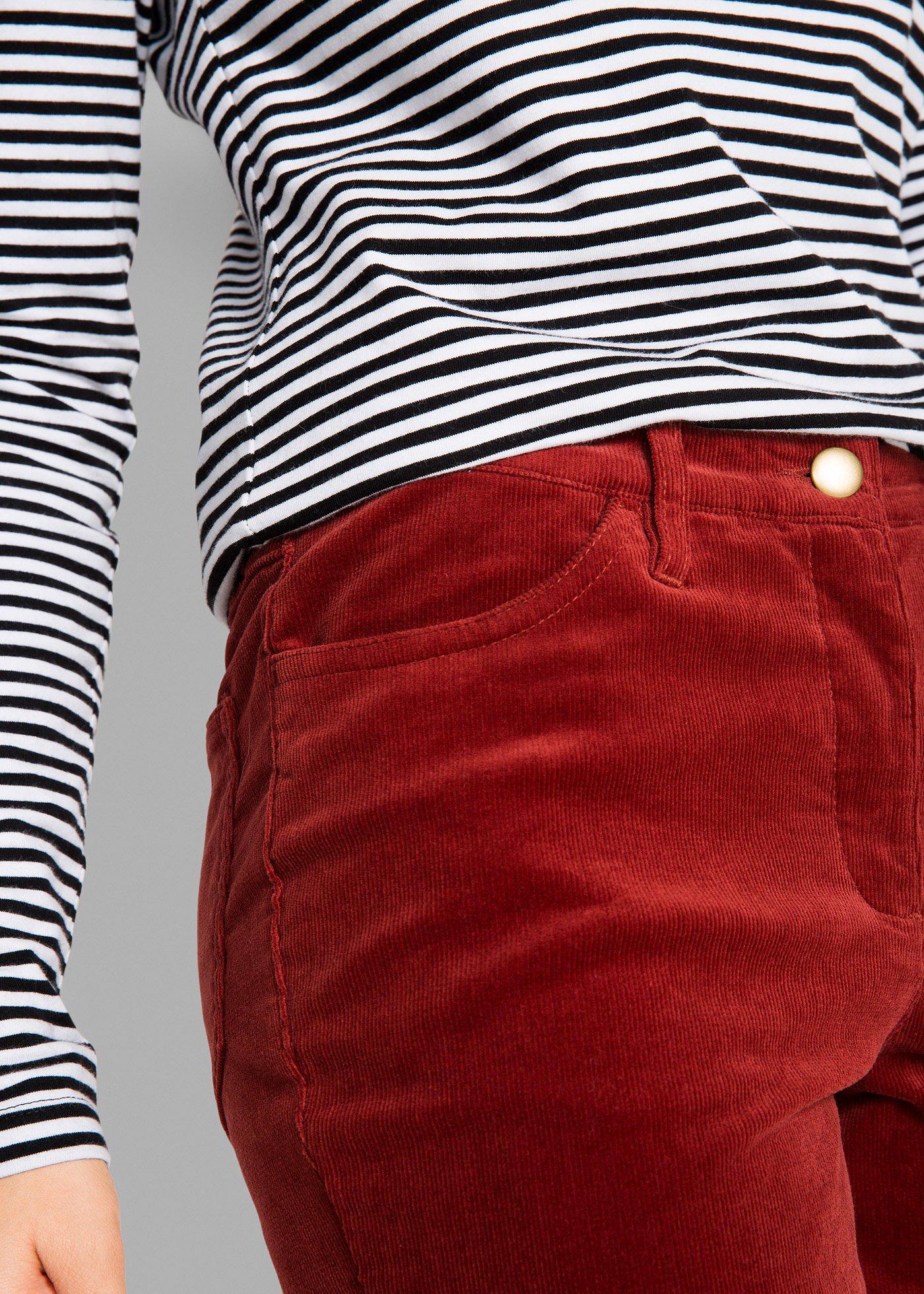 Spodnie sztruksowe ze stretchem, straight - Bonprix