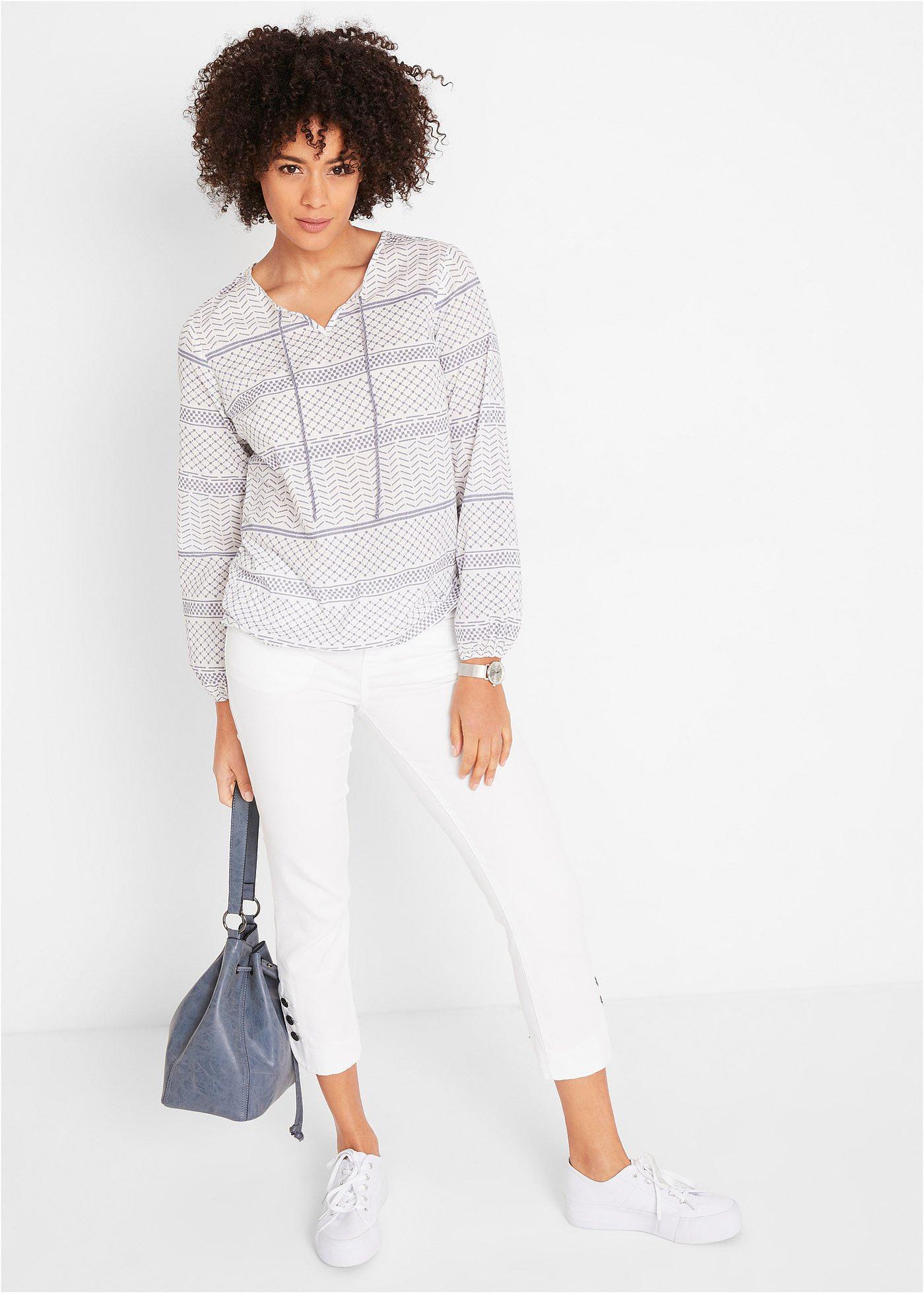 Dżinsy Slim Fit Mid Waist, cropped - Bonprix