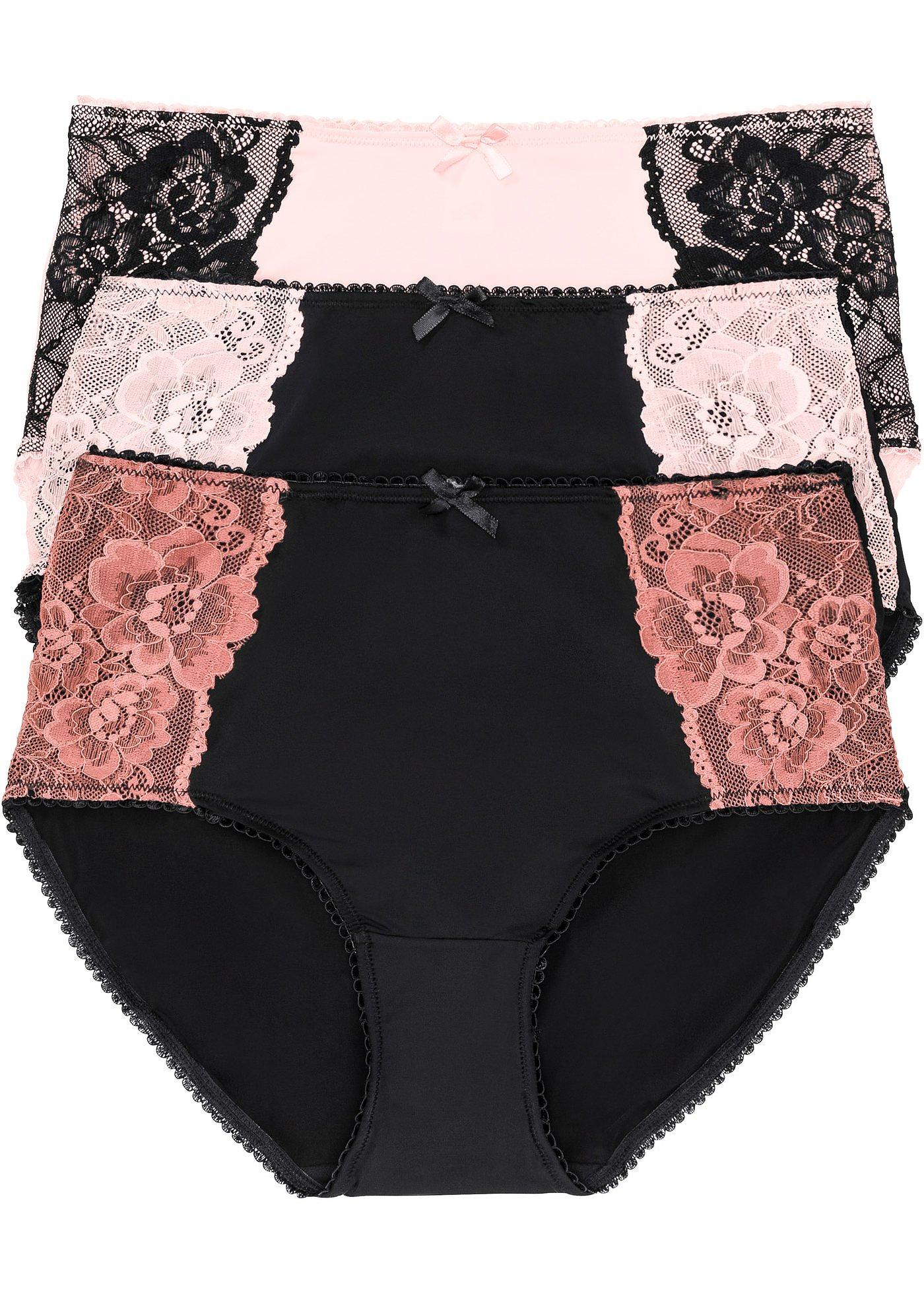 Figi maxi z mikrofibry (3 pary) - Bonprix