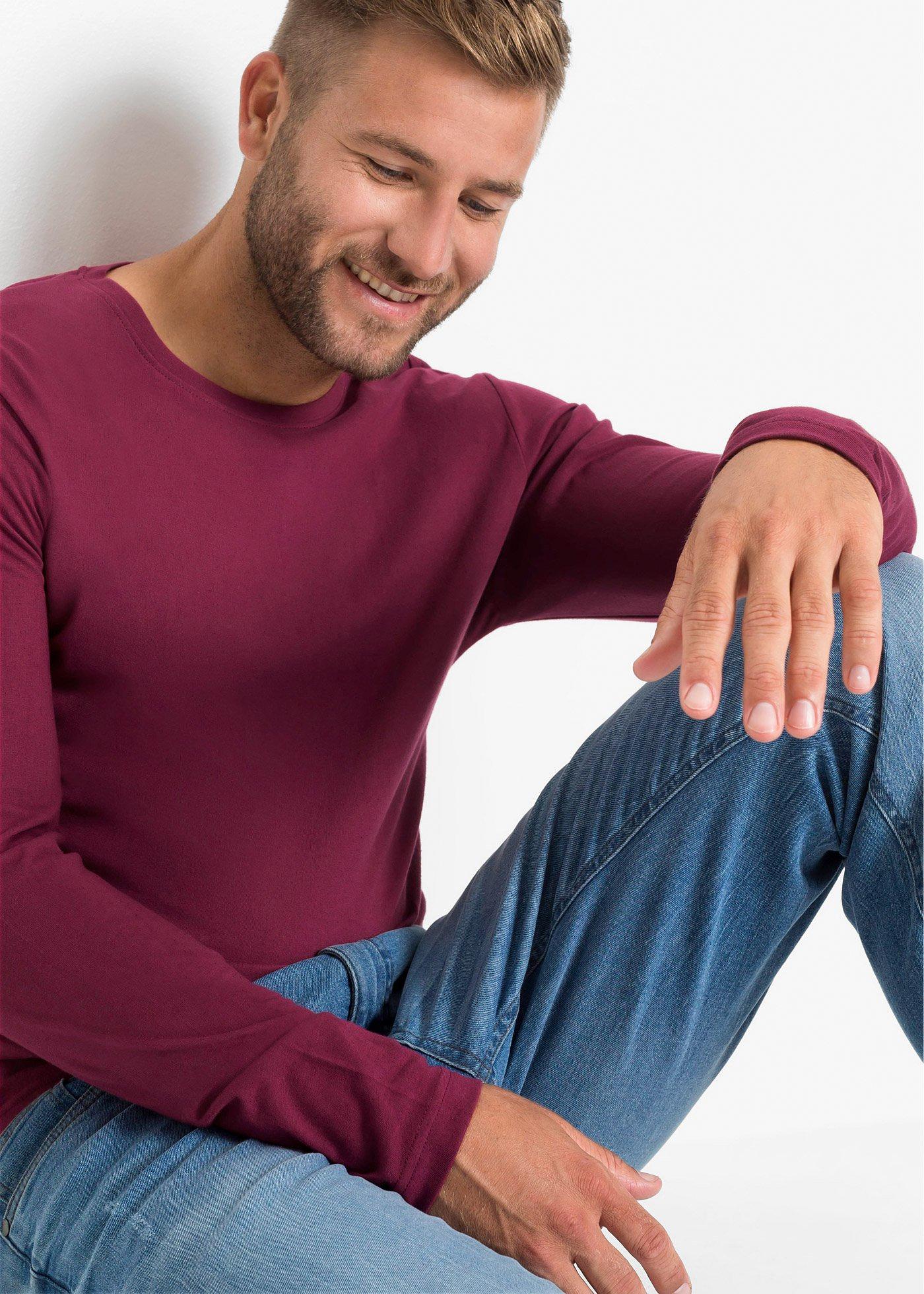 Bluzka z długim rękawem (3 szt.) - Bonprix