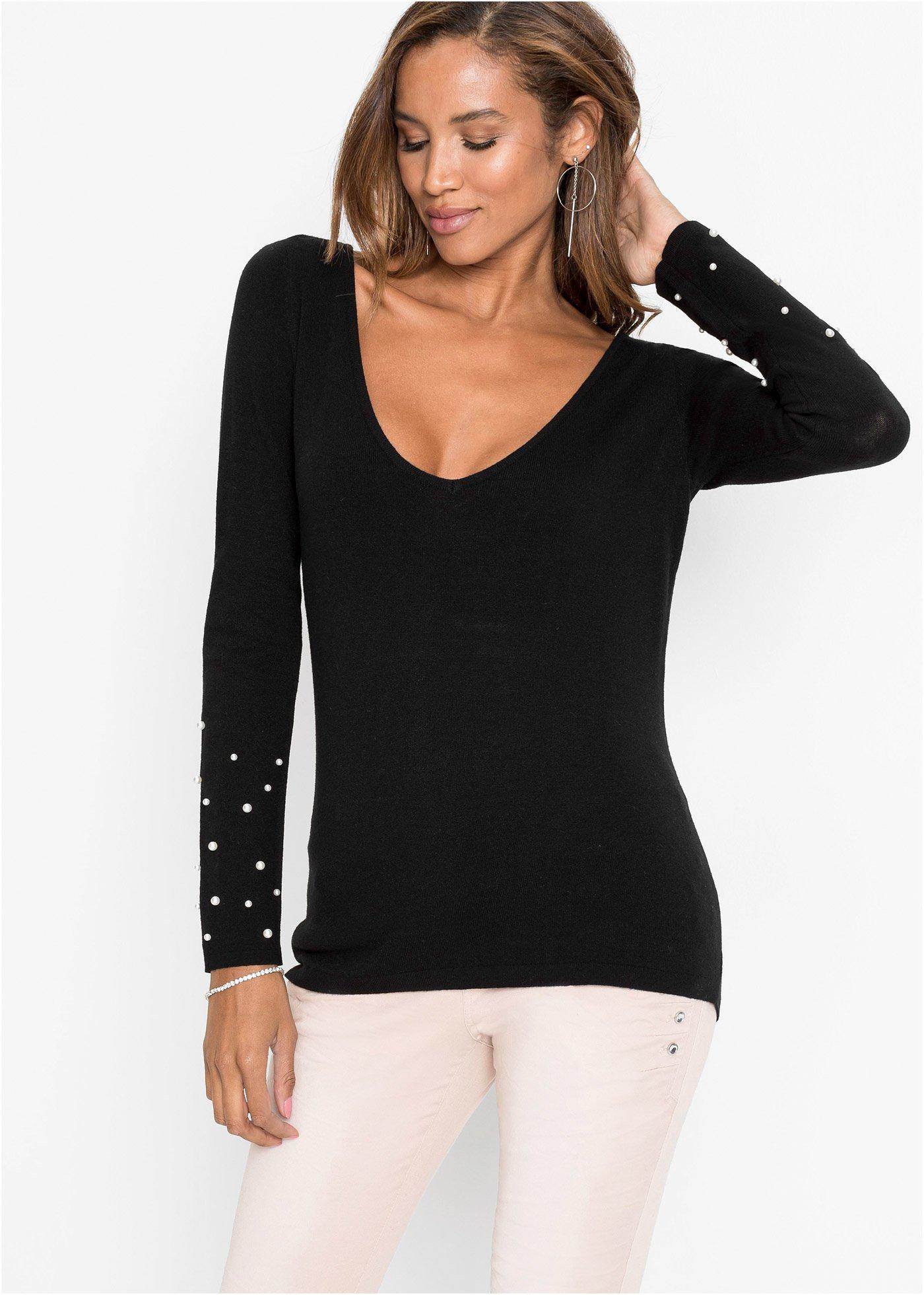 pullover schwarz bunt