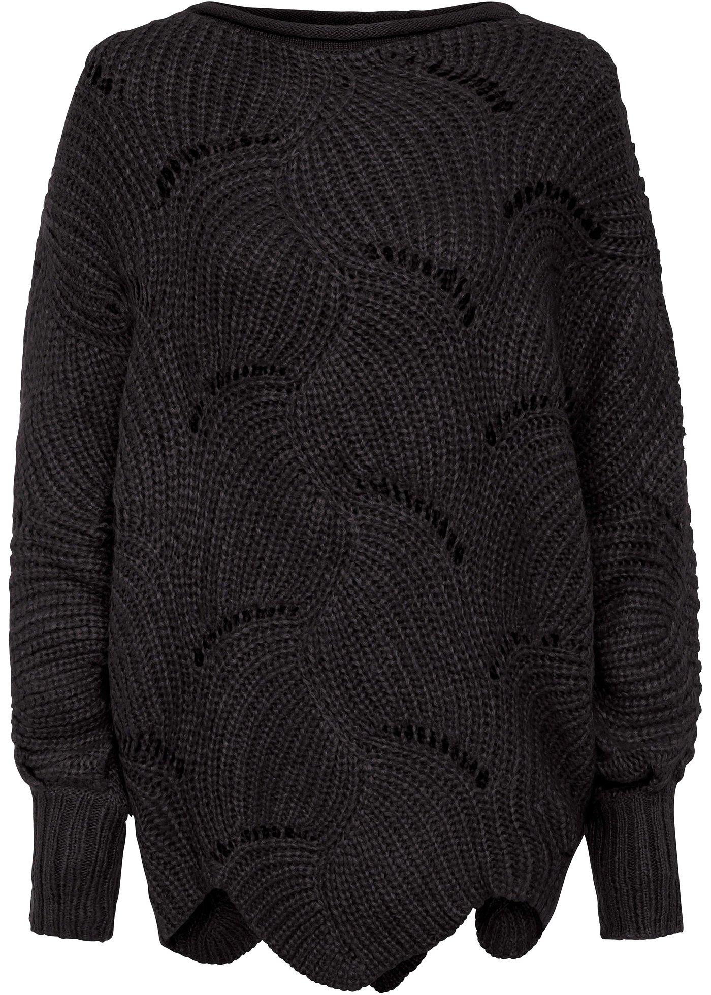 Trendiger Oversize-Pullover - schwarz