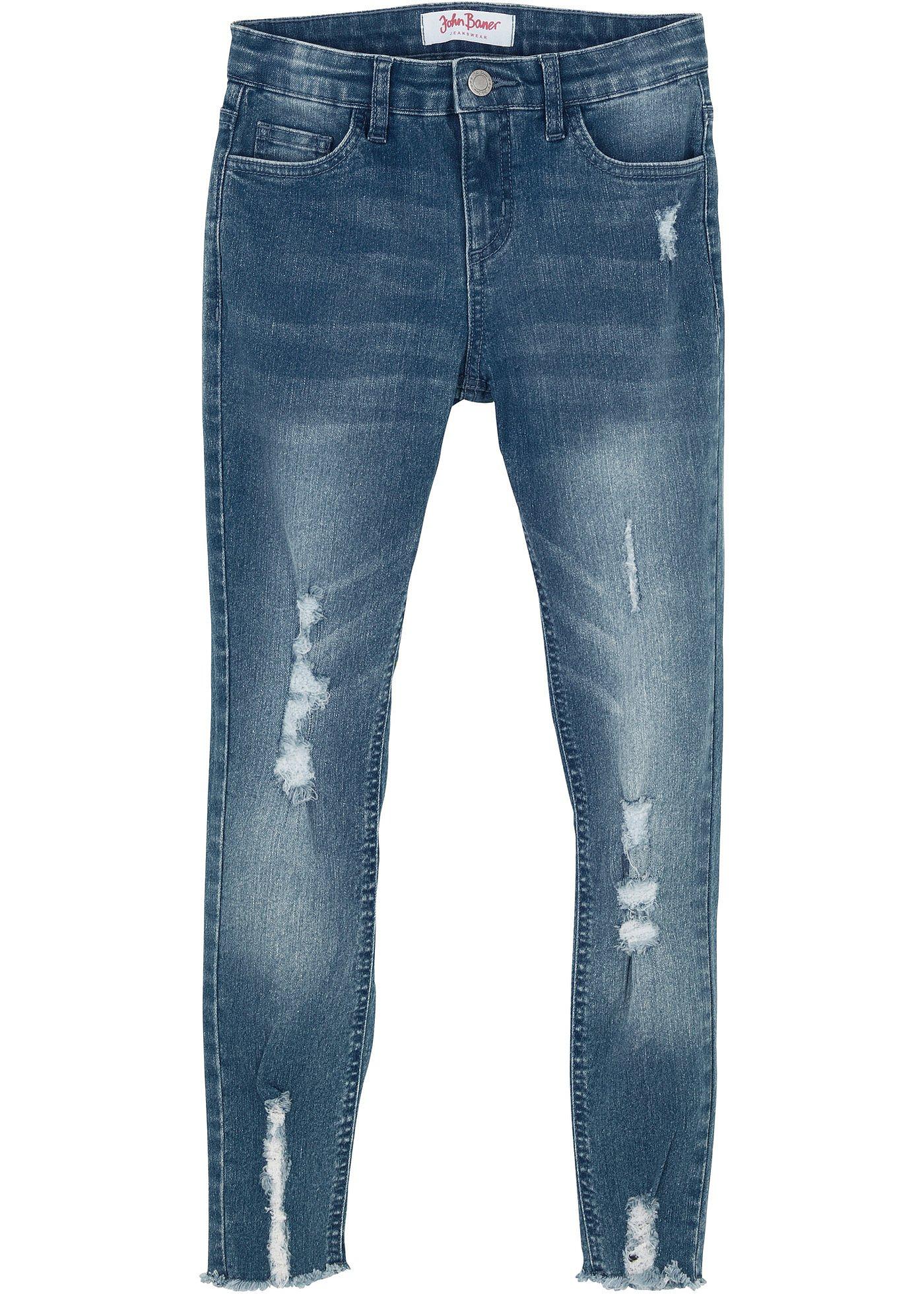 Mädchen Skinny-Jeans mit Used Effekt