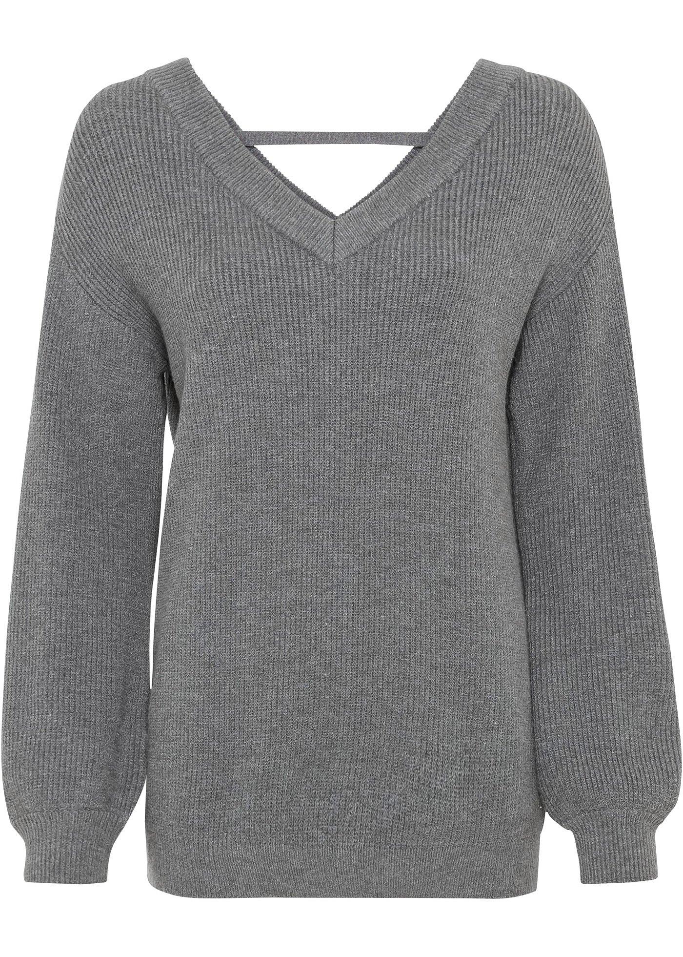 pullover grau lang