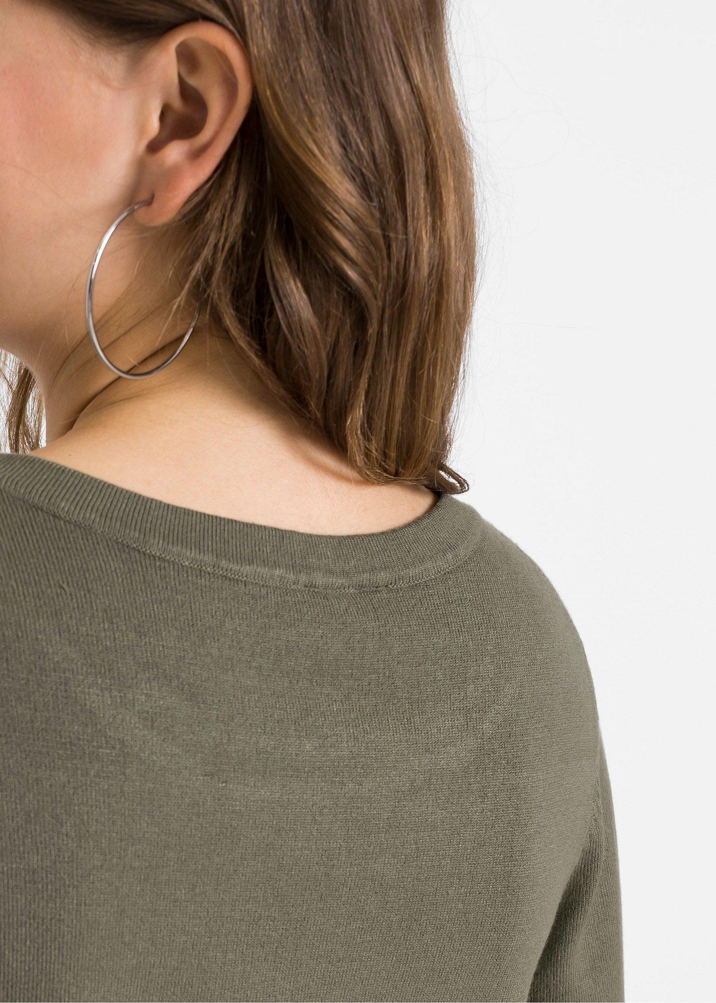 Sweter z wstawką w optyce spódnicy - Bonprix