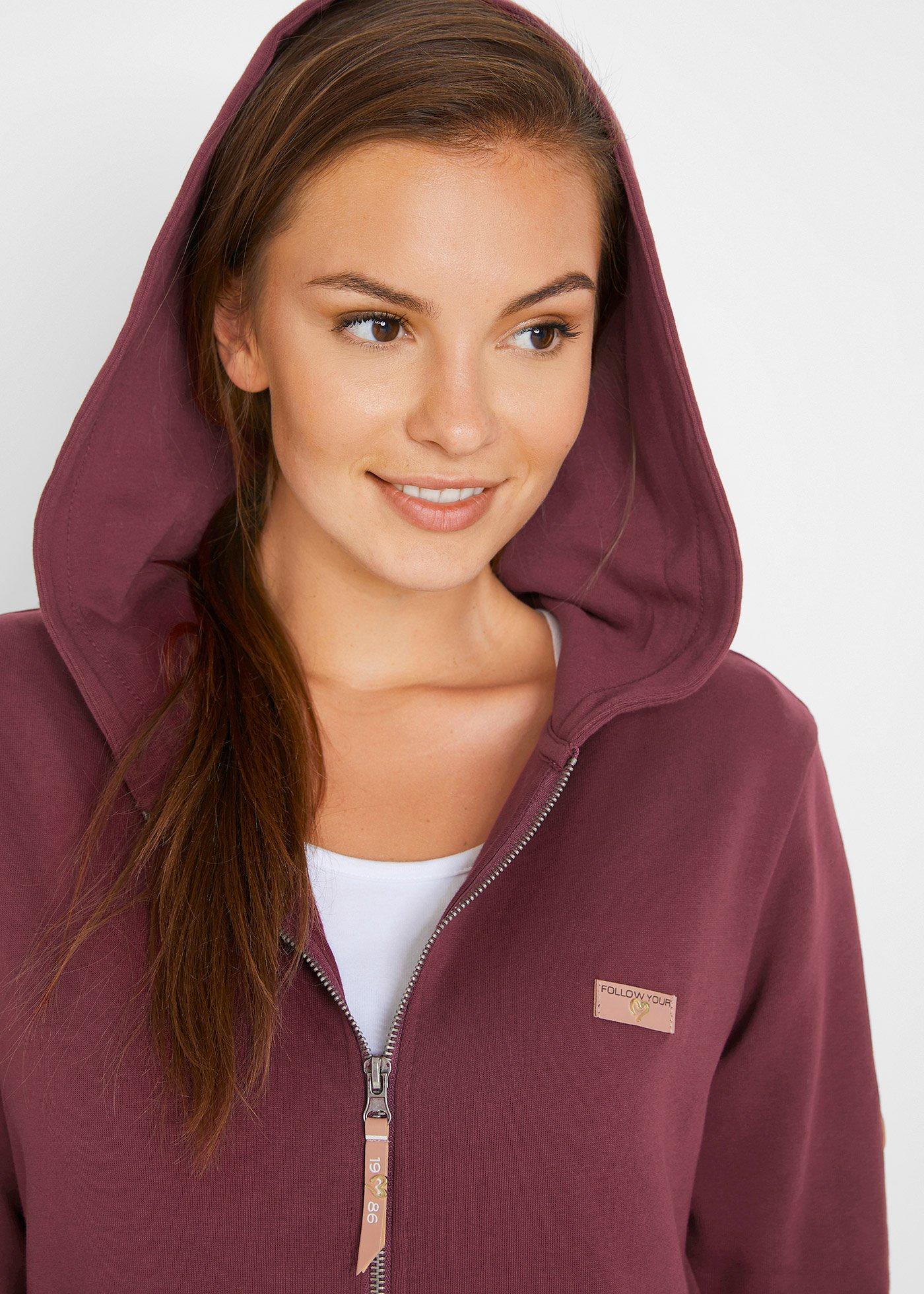 Bluza rozpinana z kapturem, z czystej bawełny - Bonprix