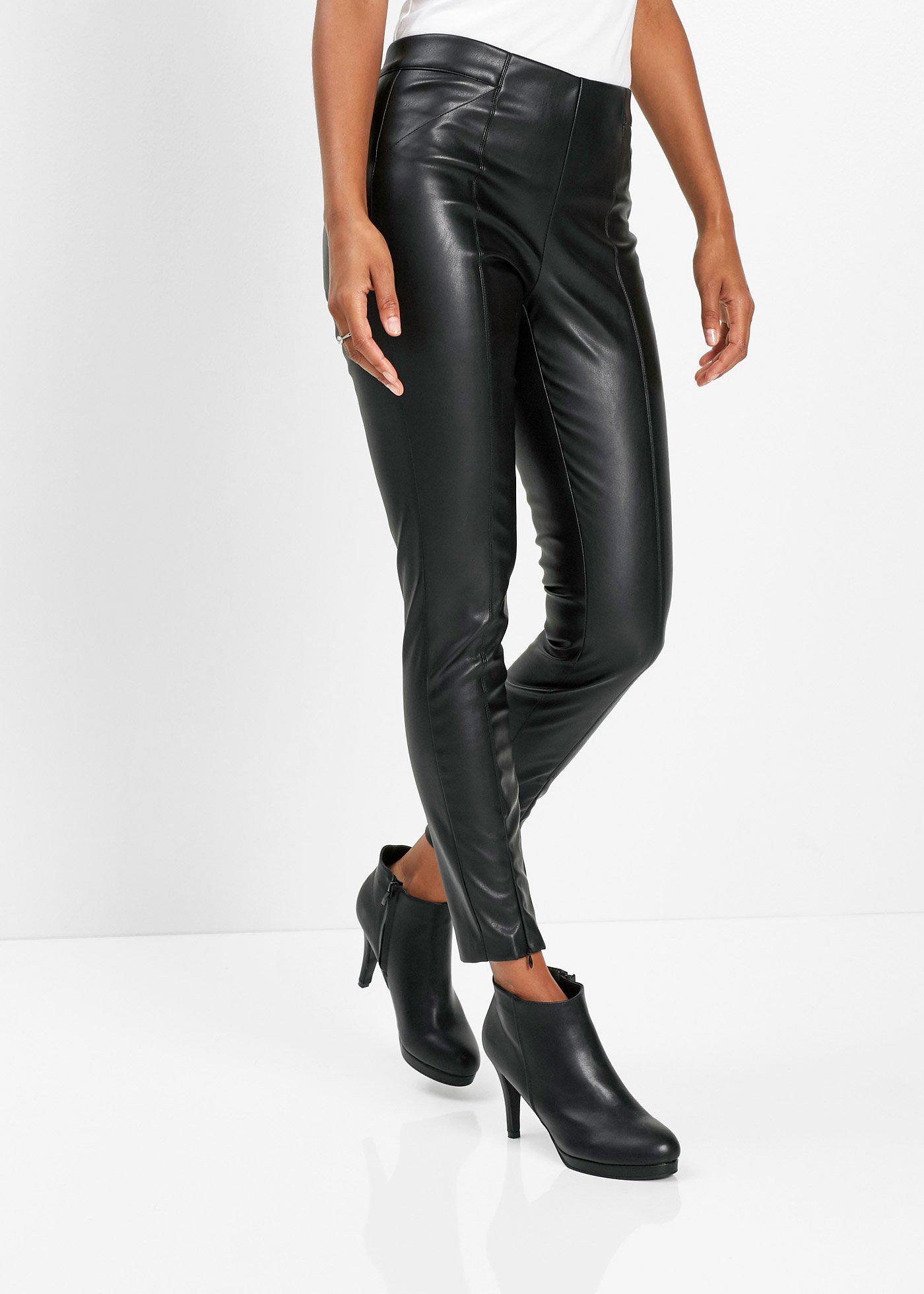 Stilvolle LederimitatLeggings von bpc selection premium schwarz
