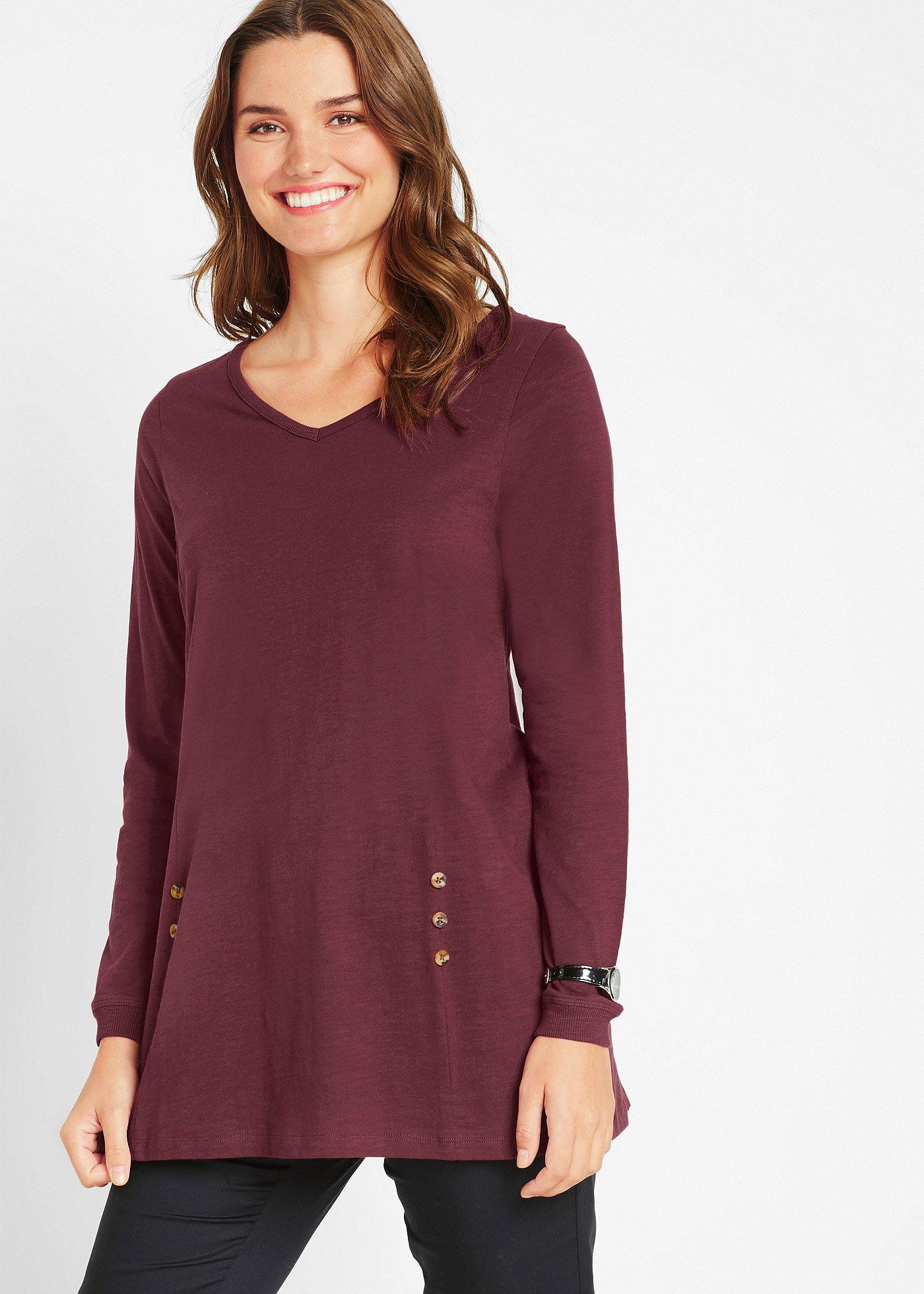 Długi shirt z bawełny organicznej - Bonprix