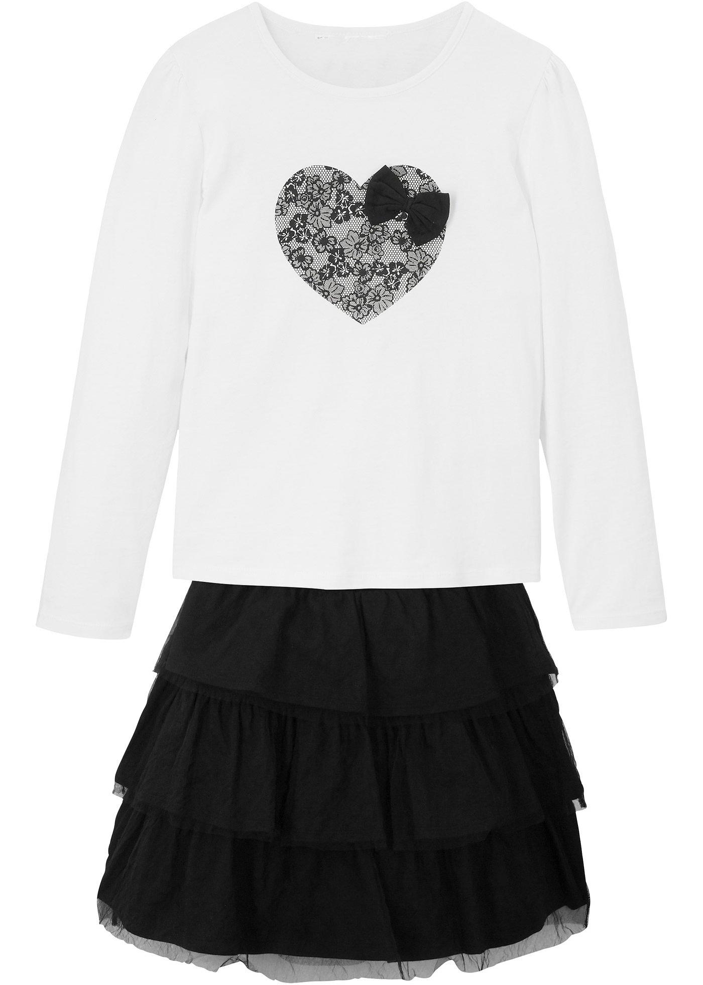 Mädchen Langarmshirt und Tüllrock (2-tlg.Set)