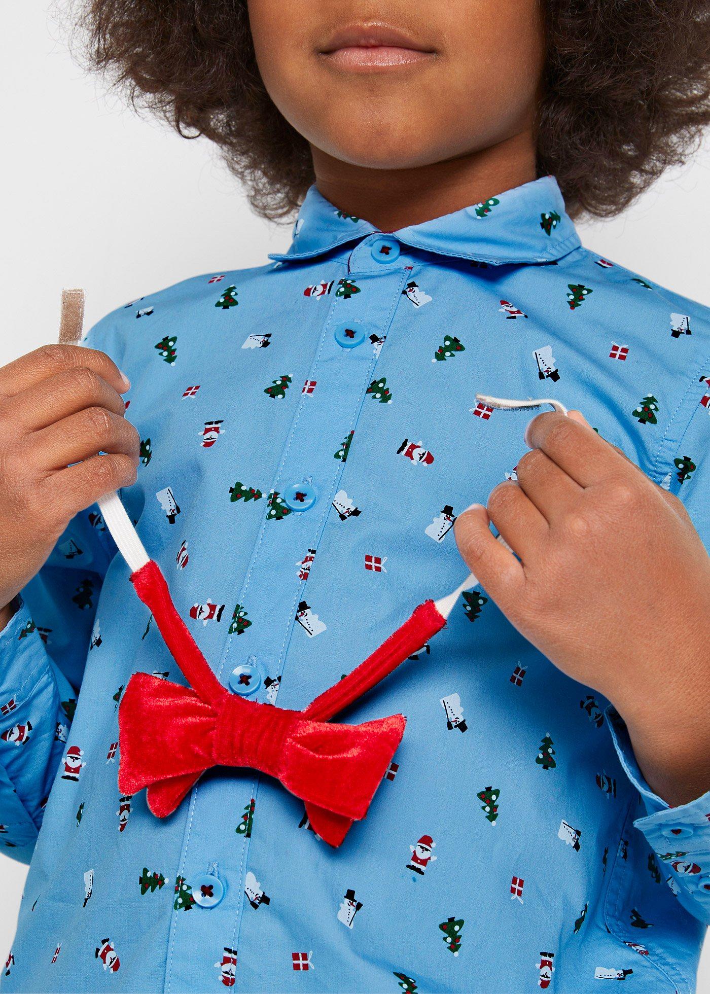 Koszula chłopięca z długim rękawem i muchą (2 części) - Bonprix