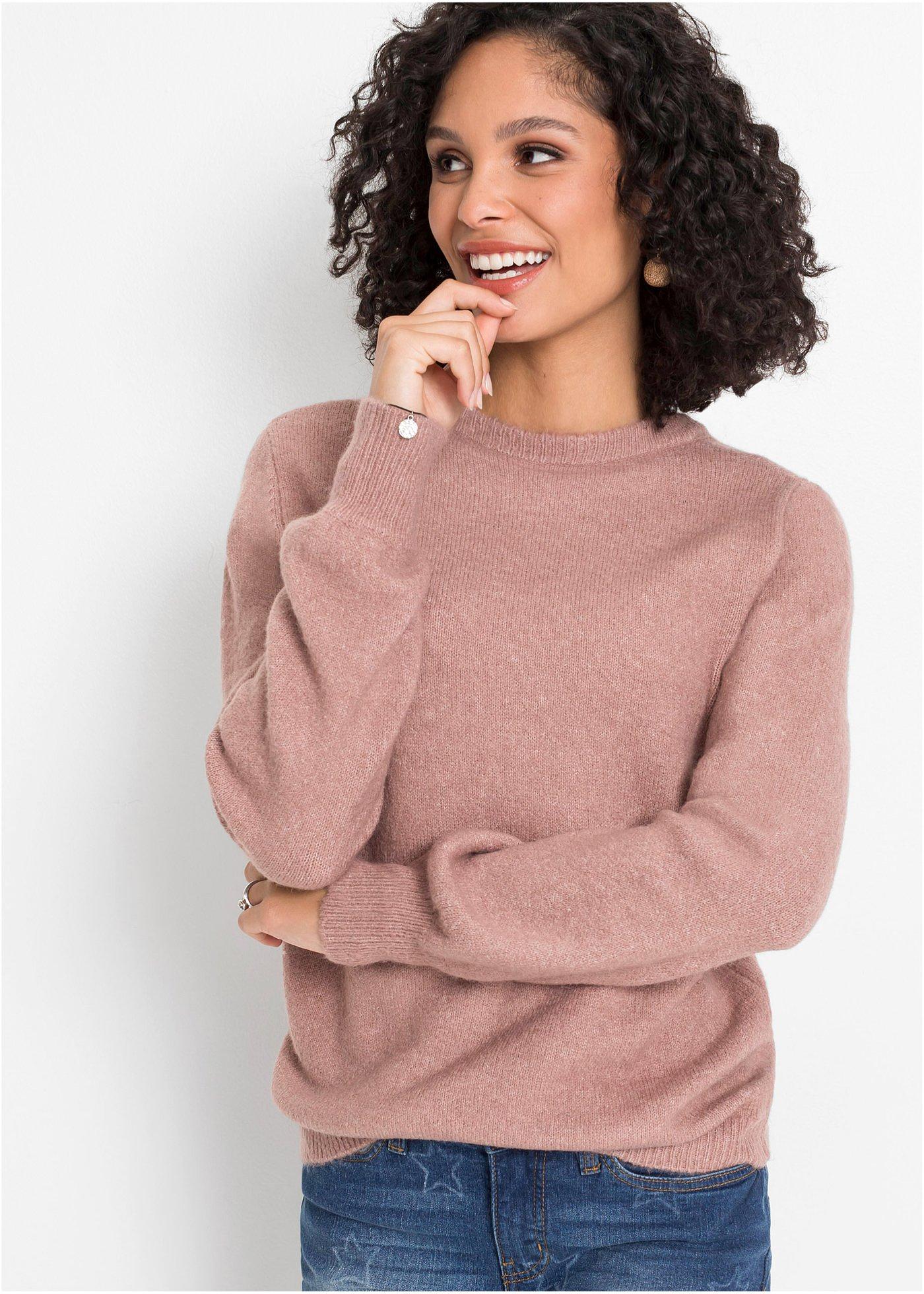 Sweter z rękawami balonowymi - Bonprix