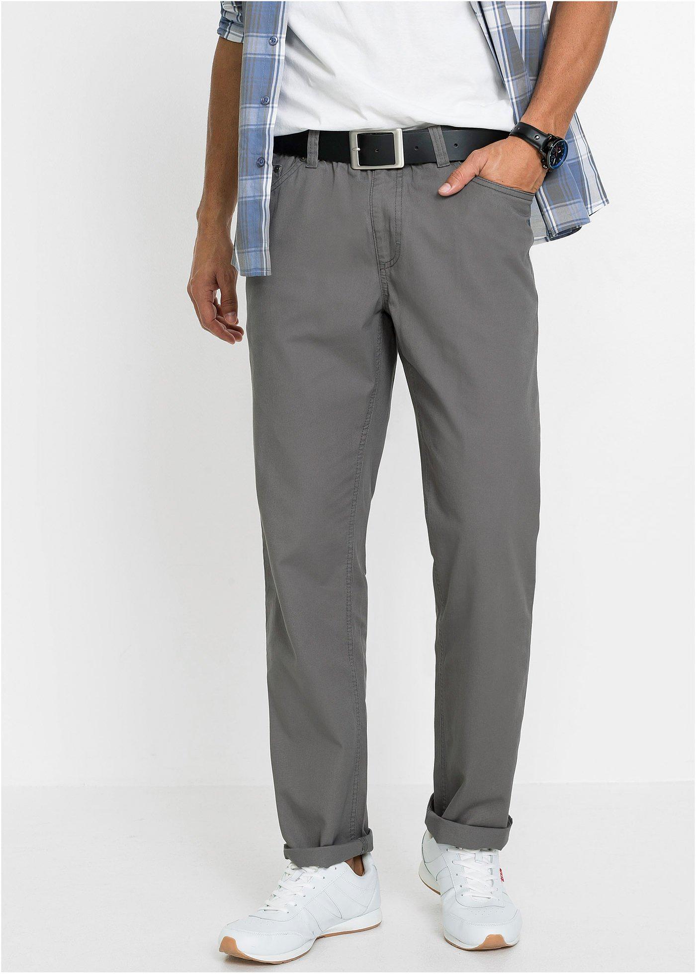 Spodnie z gumką w talii regular fit, prosta nogawka (2 pary) - Bonprix