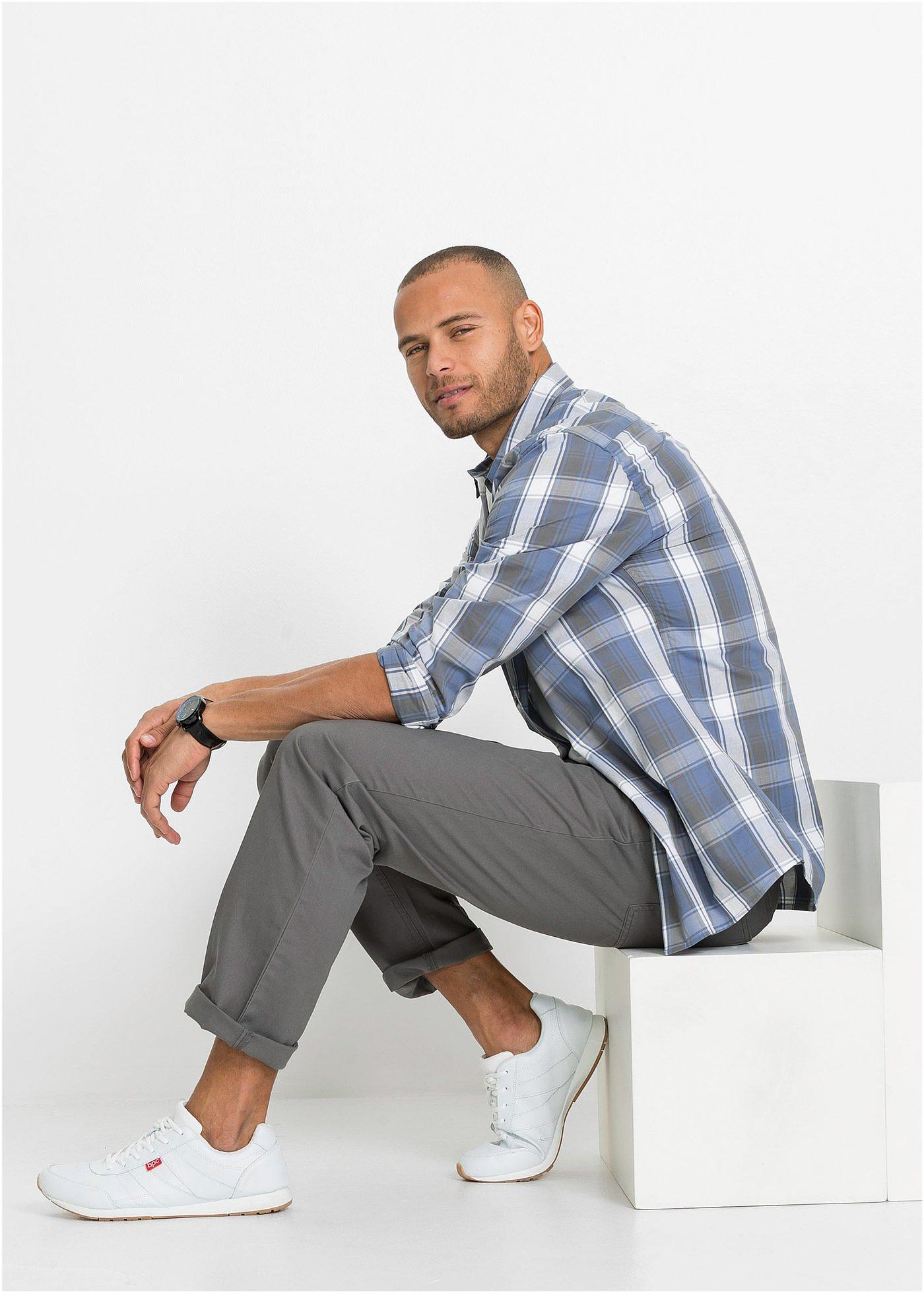 Spodnie z gumką w talii regular fit, prosta nogawka (2 pary) - Bonprix