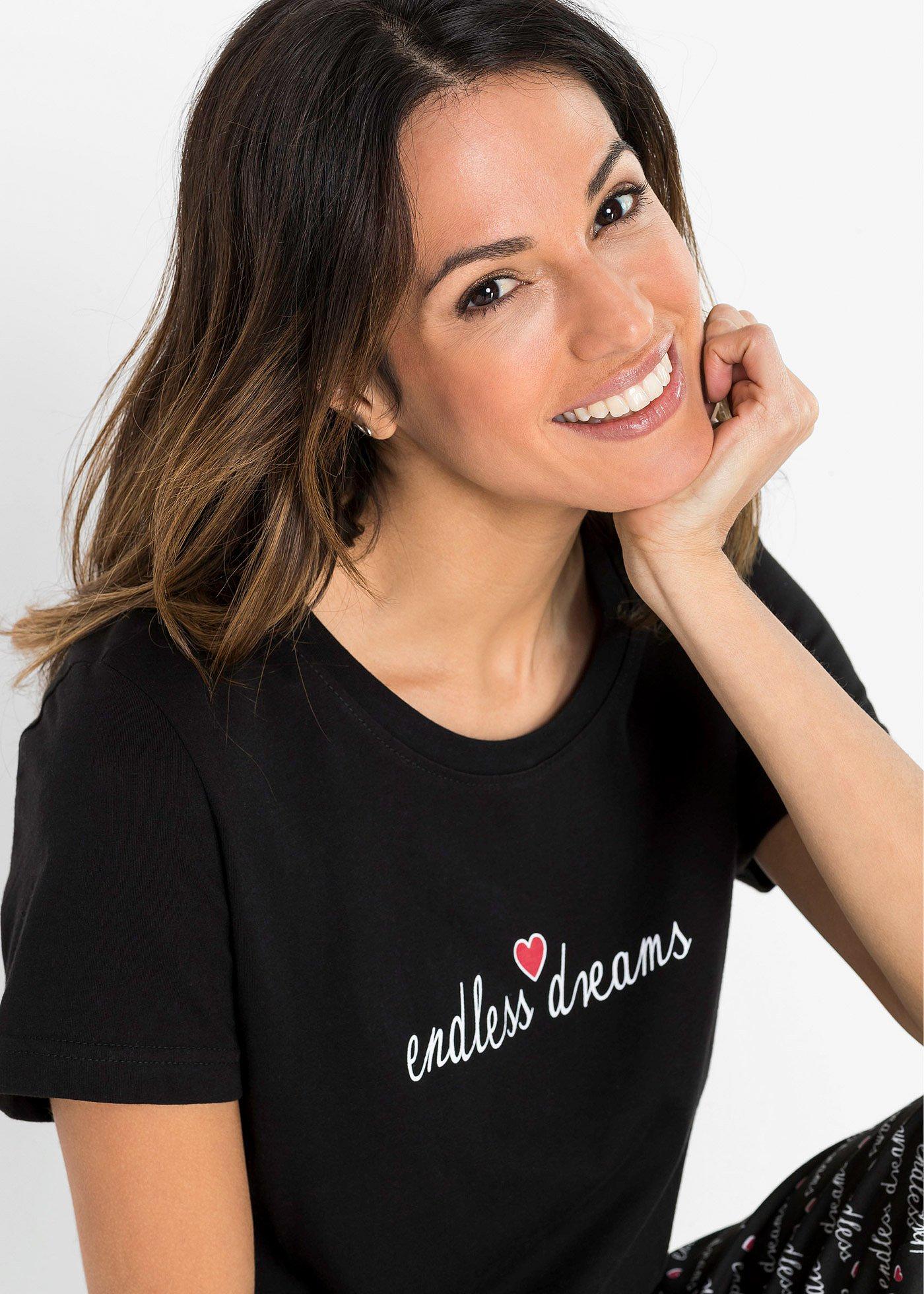 Bawełniana piżama ze spodniami 3/4 - Bonprix