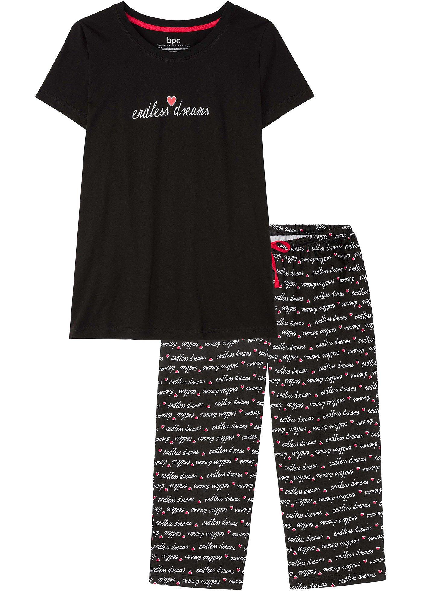 Pijama capri din bumbac 100%