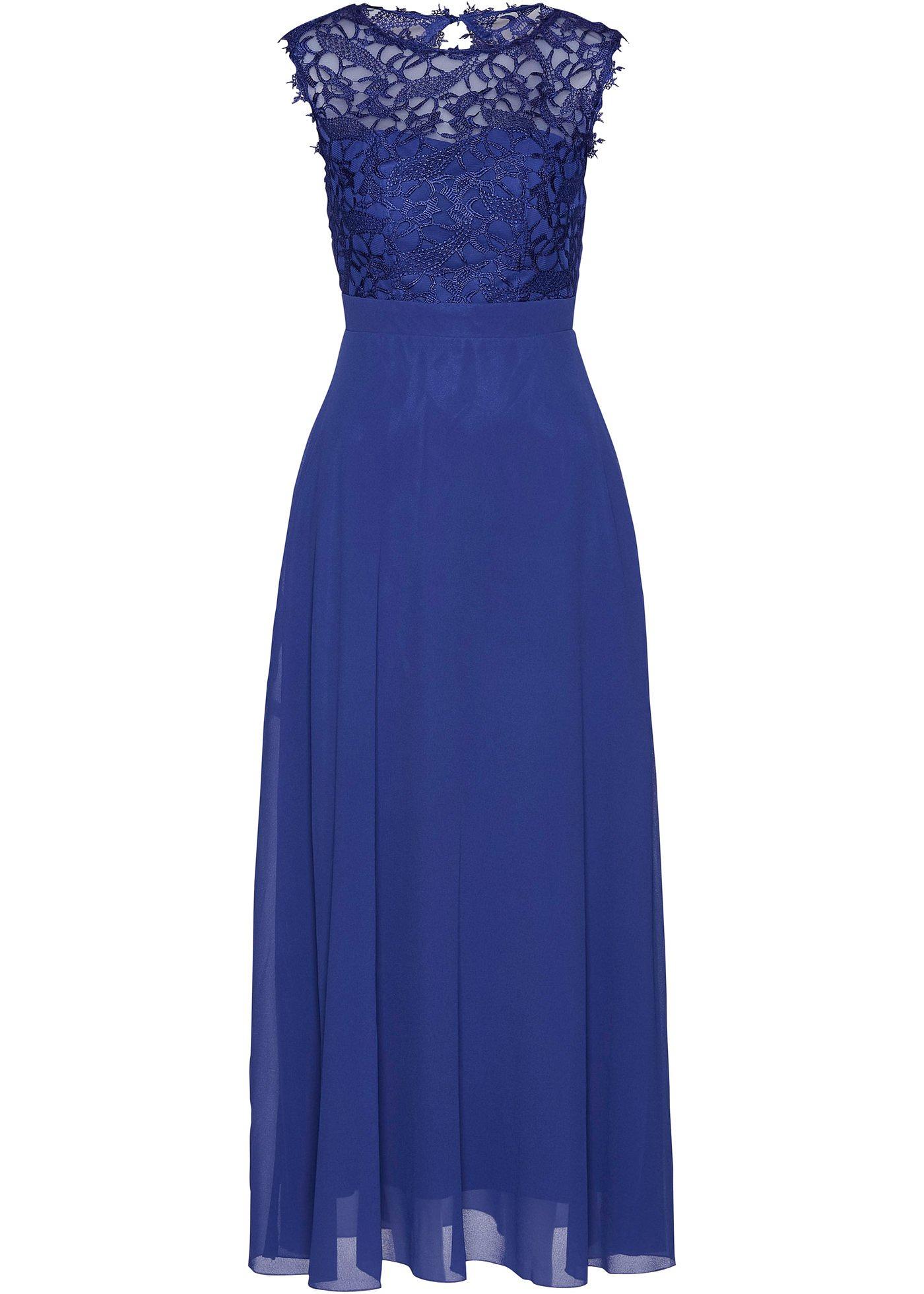 Edles Abendkleid mit Rücken-Cut-Out und Verzierungen aus Spitze