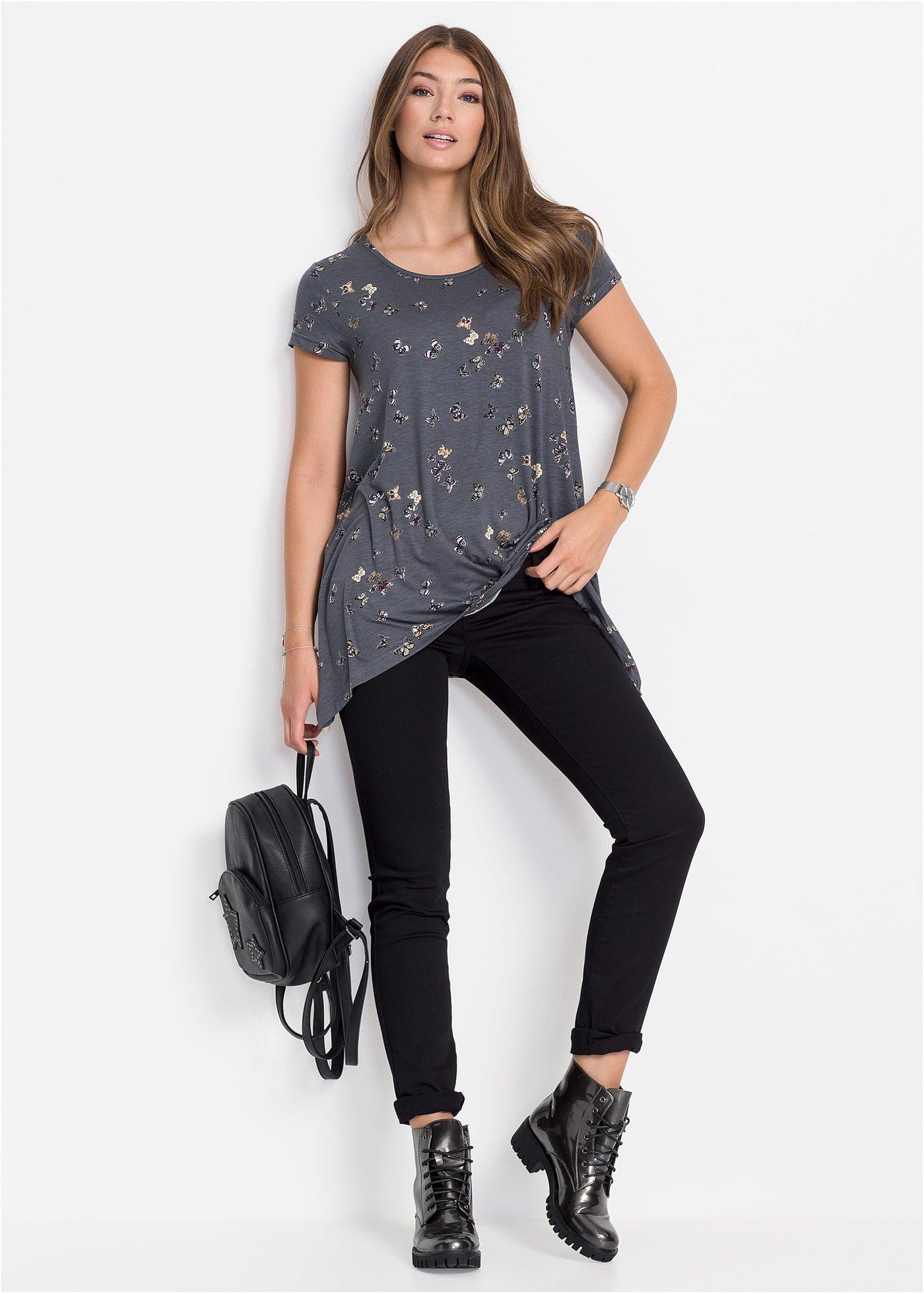 T-shirt w motyle - Bonprix