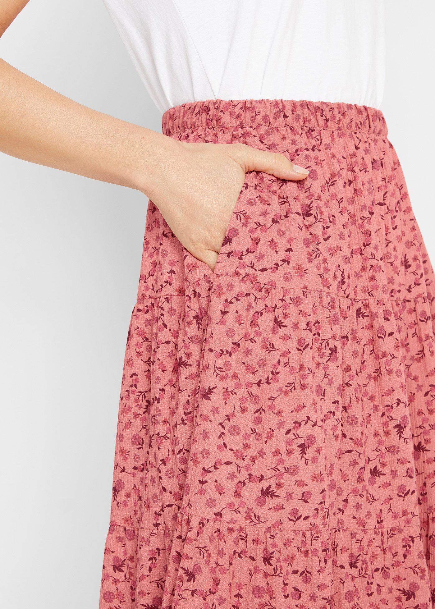 Spódnica maxi z falban - Bonprix