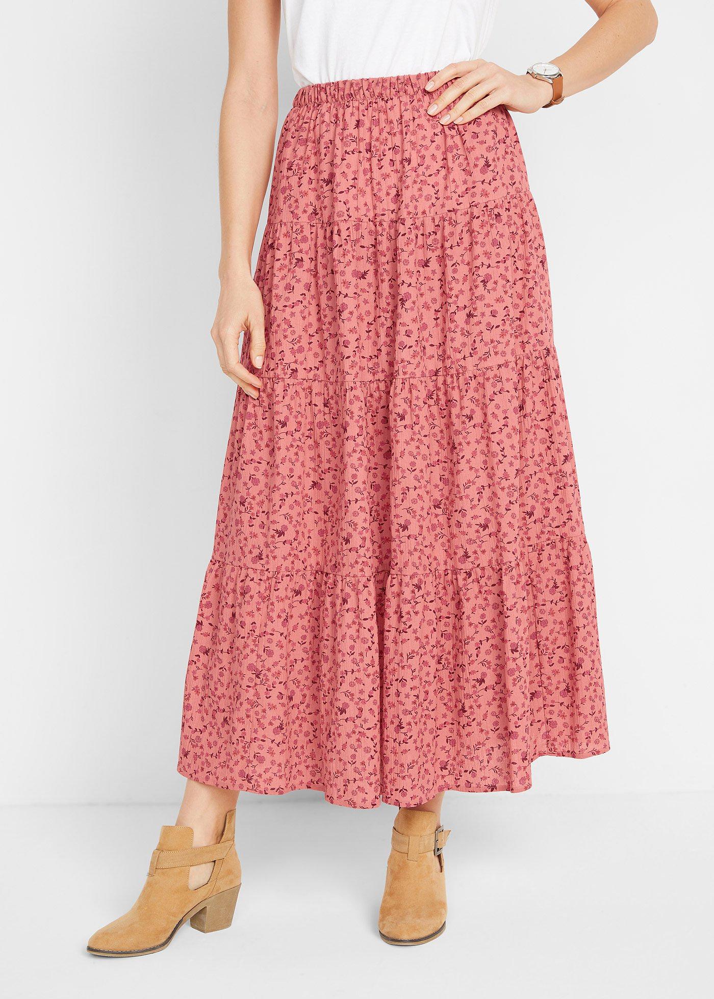Spódnica maxi z falban - Bonprix