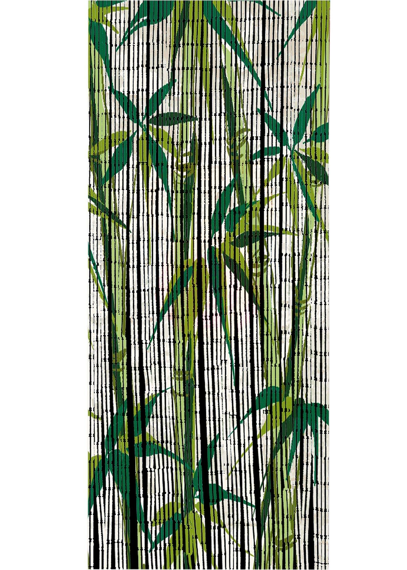 Dekorativer Türvorhang mit hübschem Design - weiss/grün, Schiene