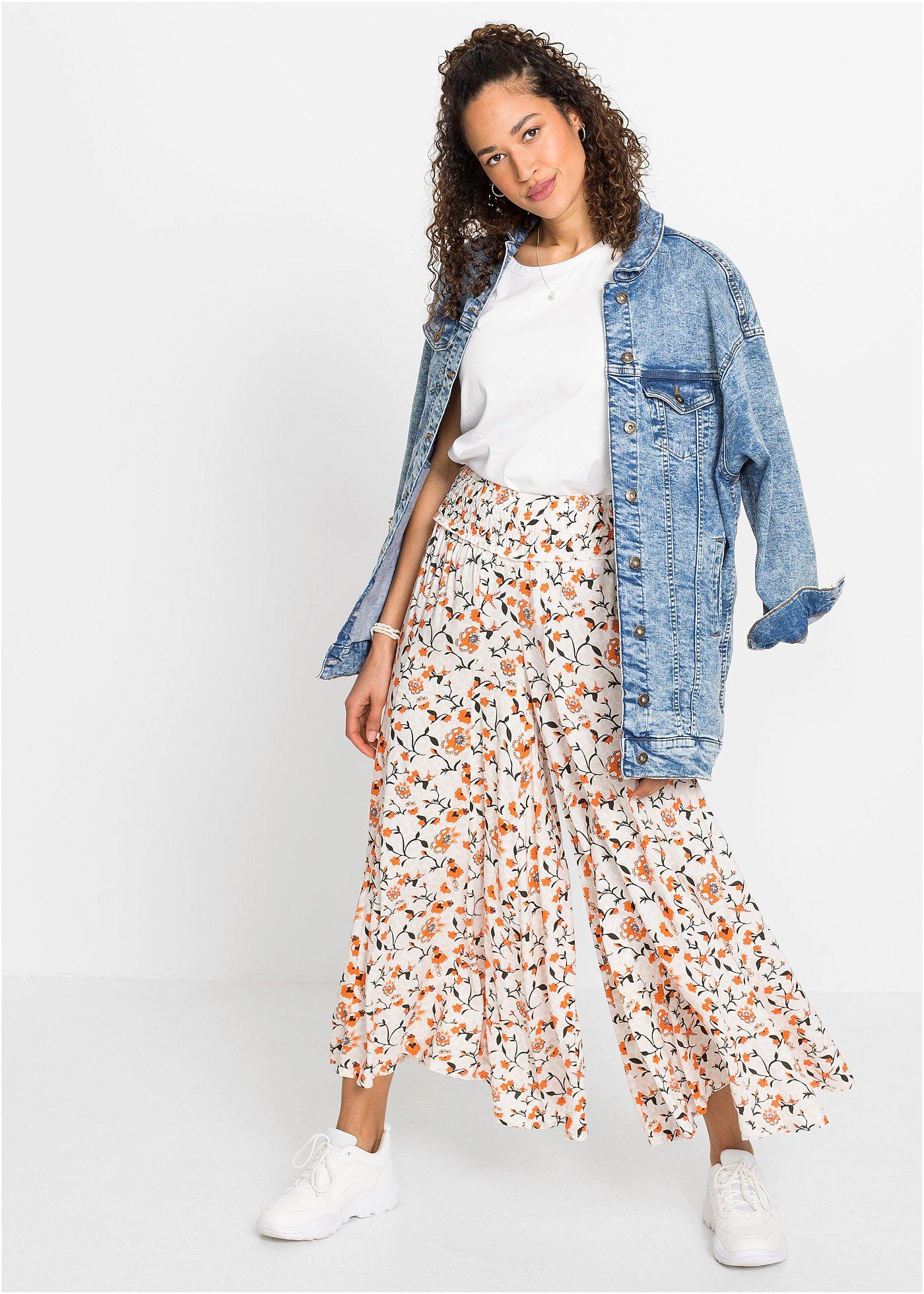 Spodnie palazzo z lejącej wiskozy - Bonprix