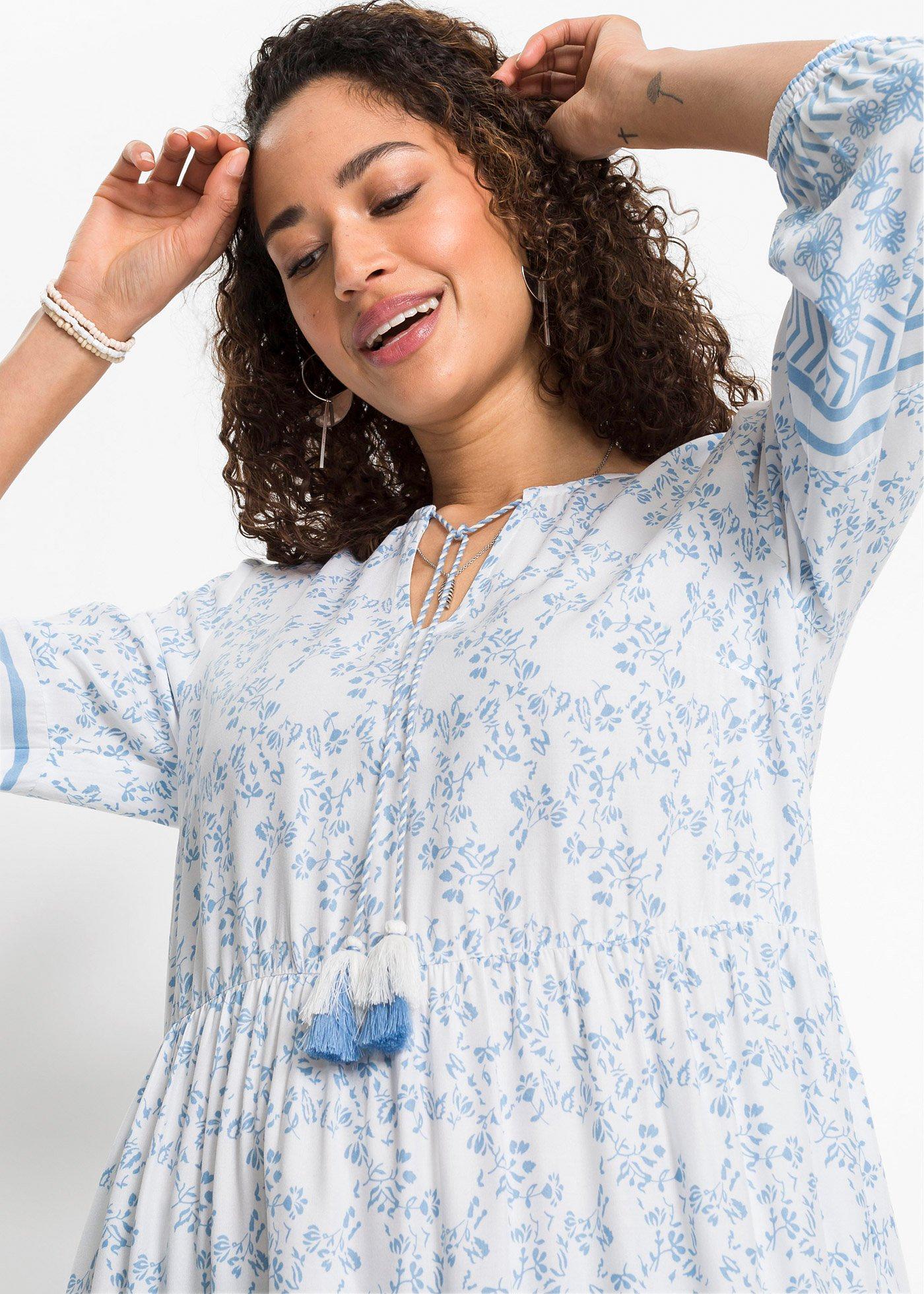 Długa sukienka z lejącej wiskozy - Bonprix