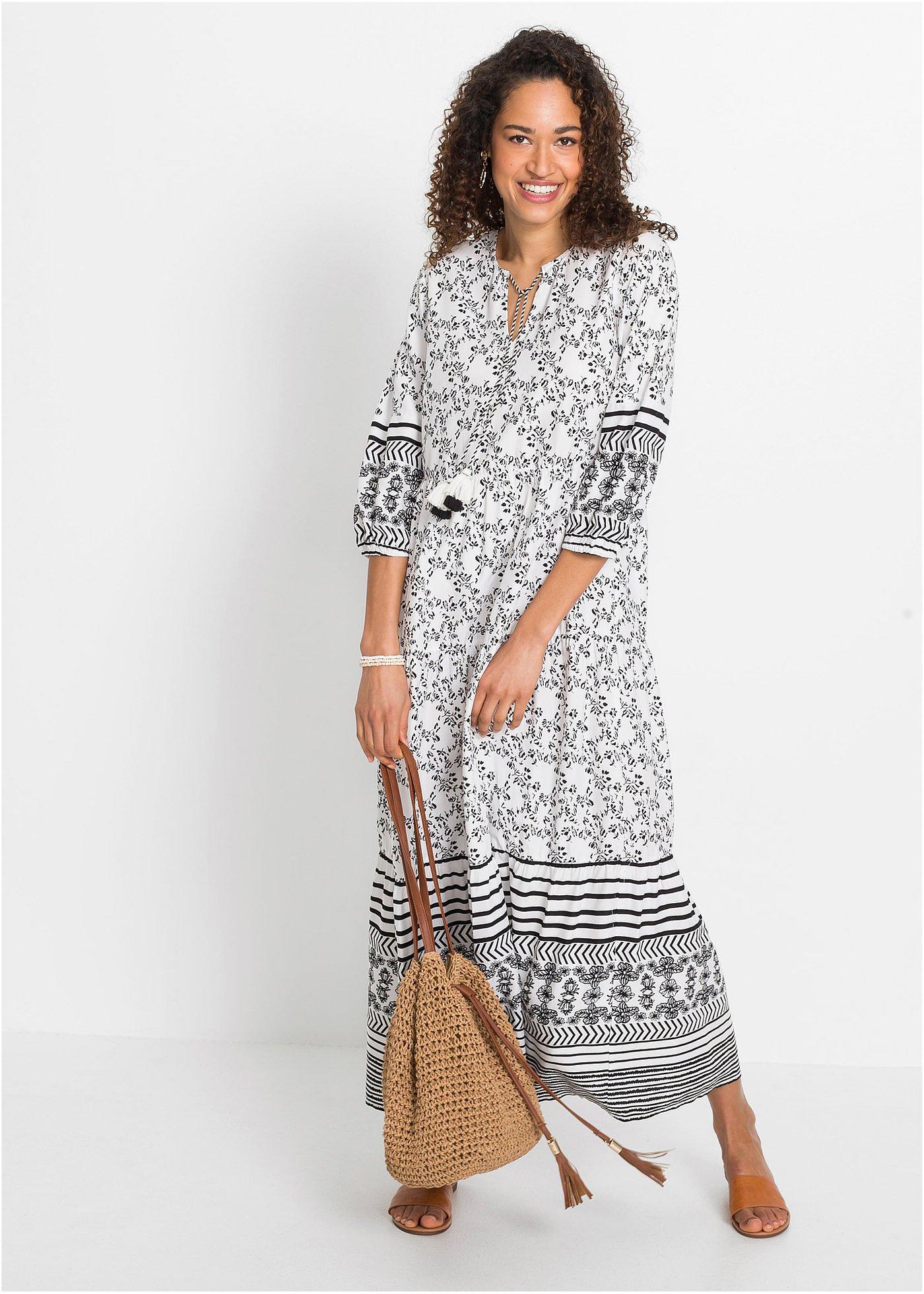 Długa sukienka z lejącej wiskozy - Bonprix