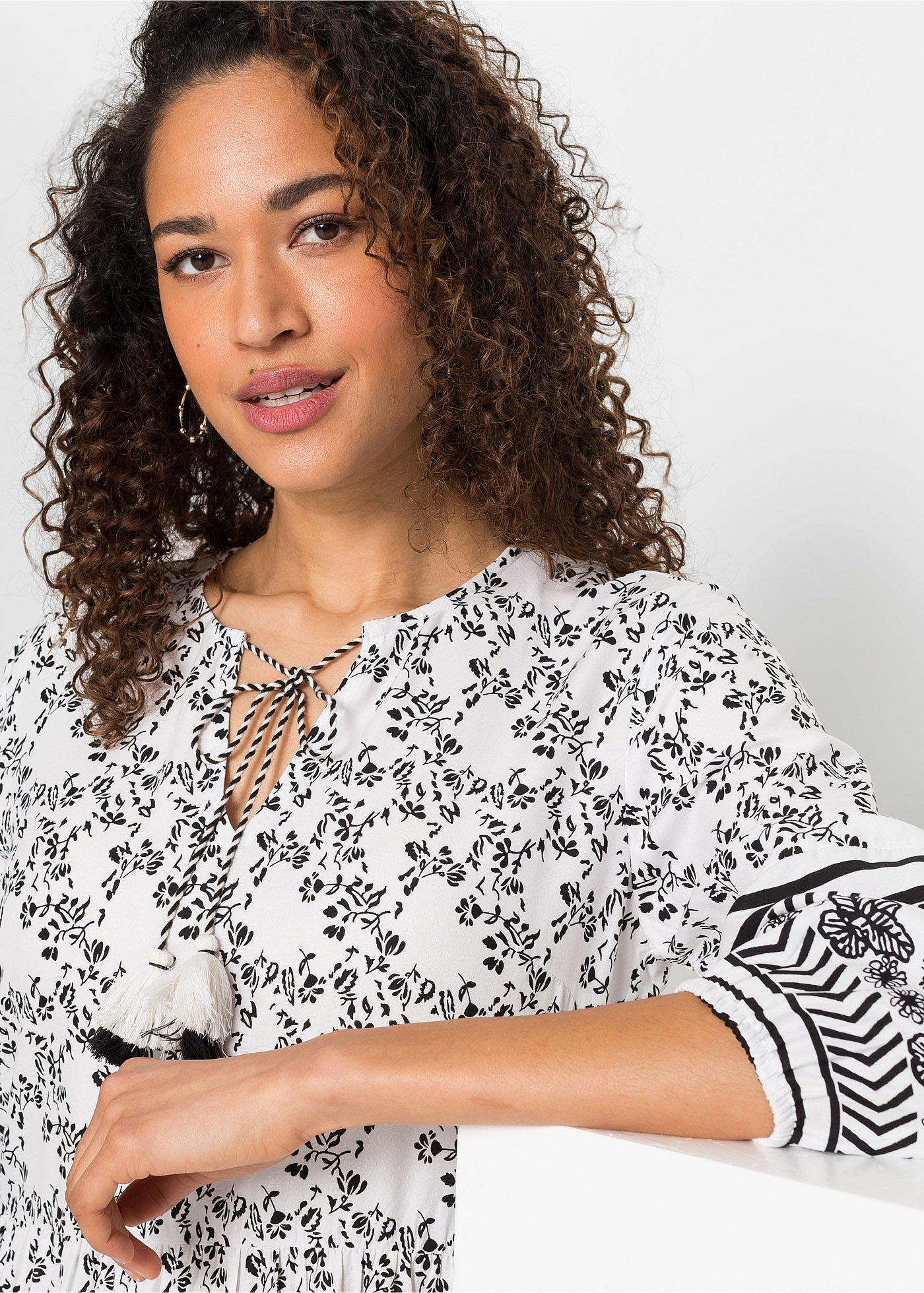 Długa sukienka z lejącej wiskozy - Bonprix