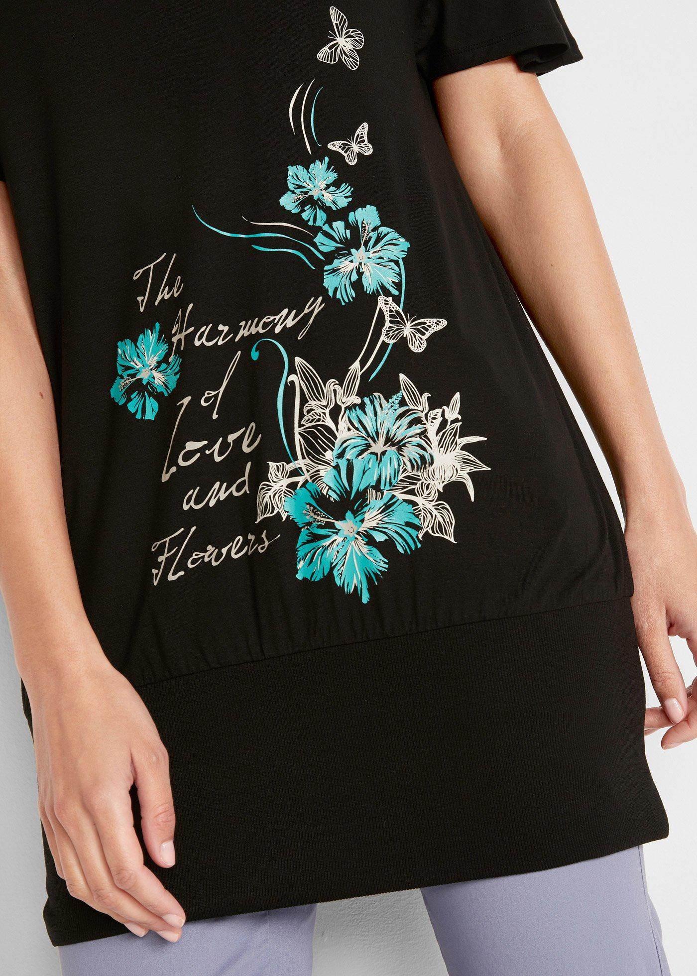 Shirt z dekoltem w łódkę, krótki rękaw - Bonprix