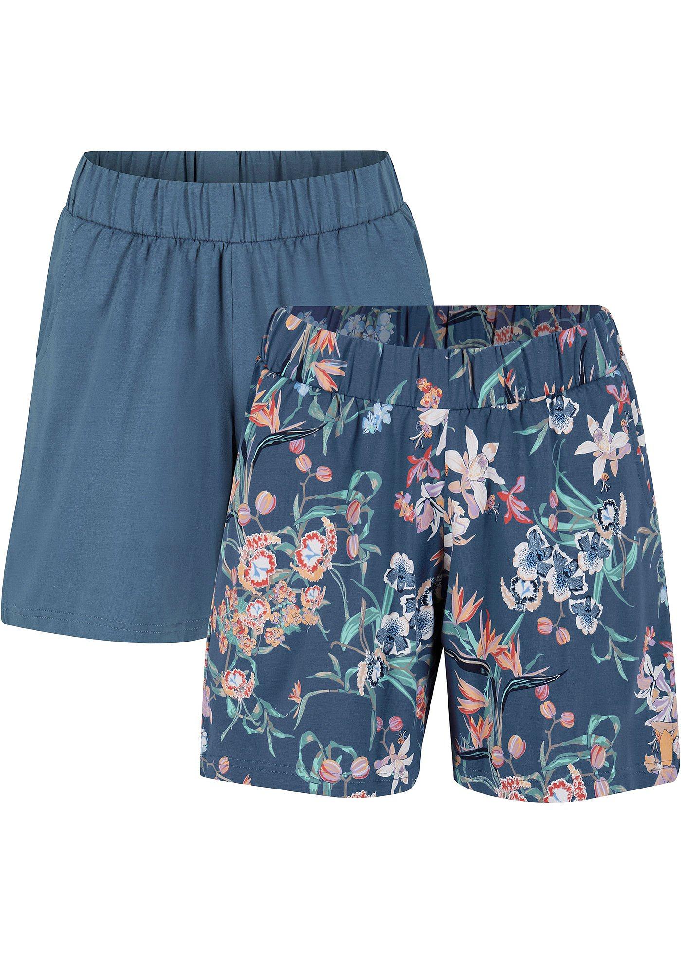 Pantaloni scurți din jerse din mix elastic cu bumbac (set/ 2 buc.)