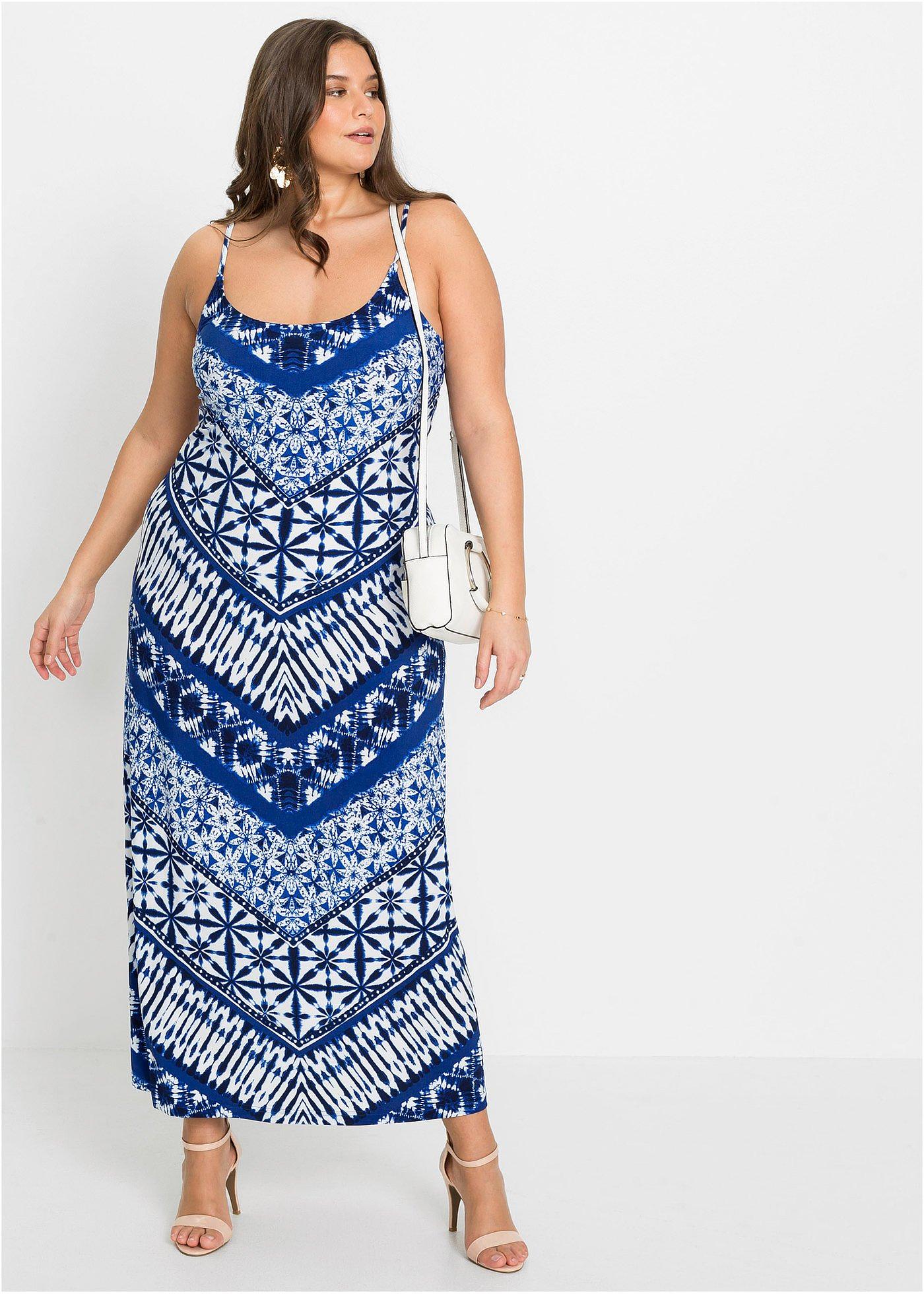 Długa sukienka z nadrukiem - Bonprix