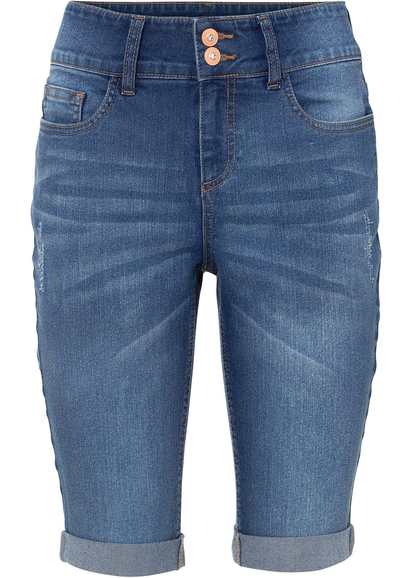 Bermude de blugi cu talie medie