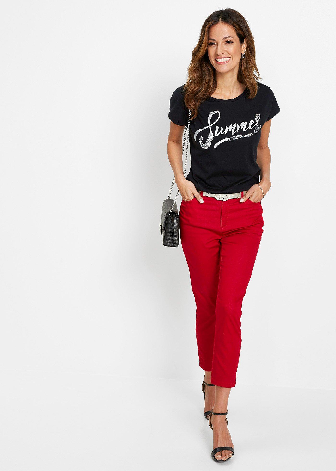 Shirt z cekinami - Bonprix