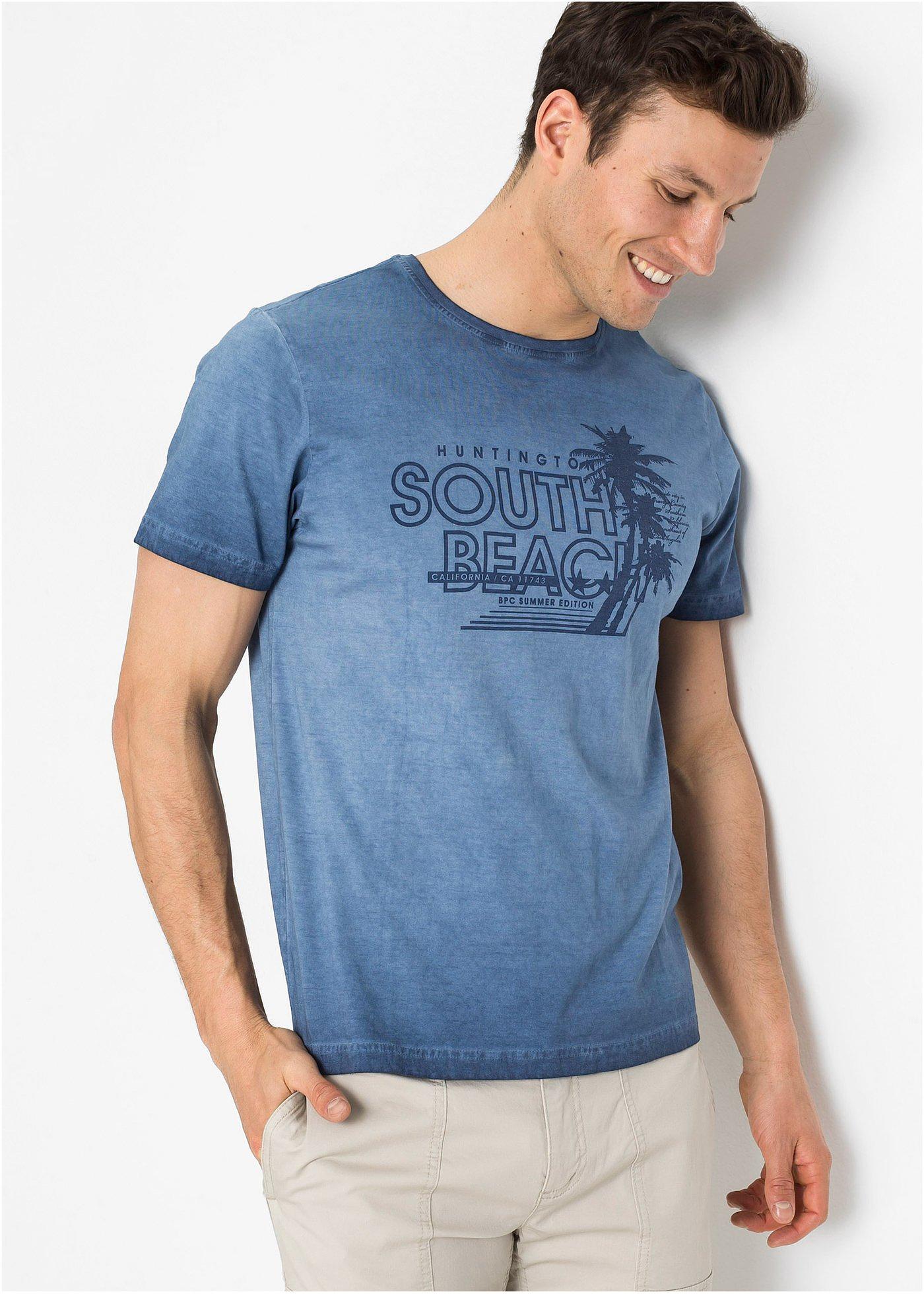 T-shirt z efektem wytarcia, z czystej bawełny organicznej - Bonprix