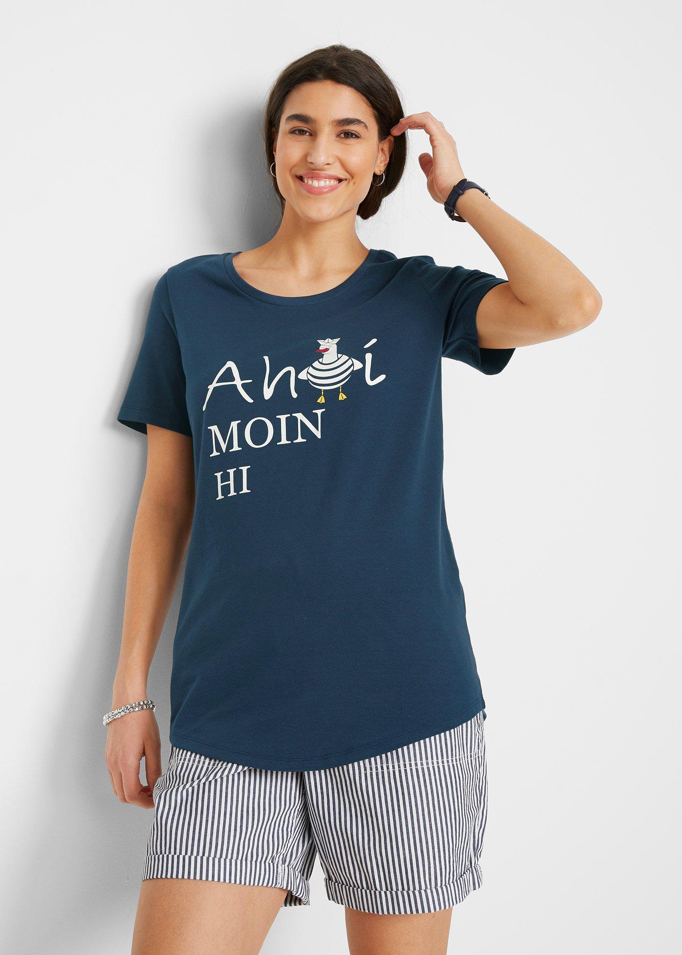 T-shirt z mieszanki bawełny - Bonprix