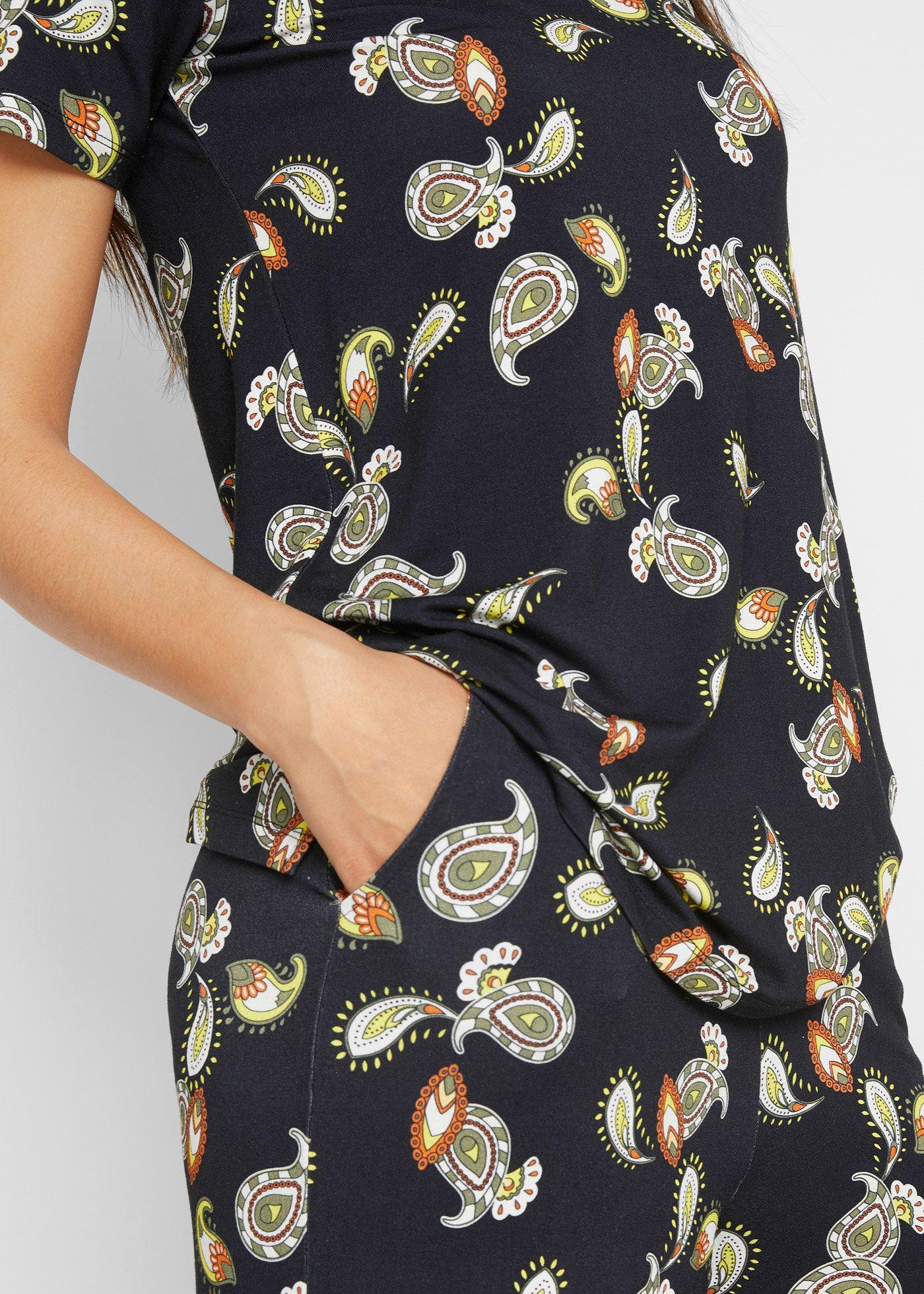 Bluzka i spodnie culotte z lejącej się wiskozy (komplet dwuczęściowy) - Bonprix
