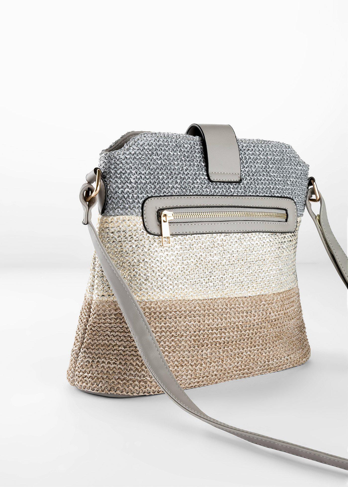 Torebka na ramię w optyce słomkowej - Bonprix