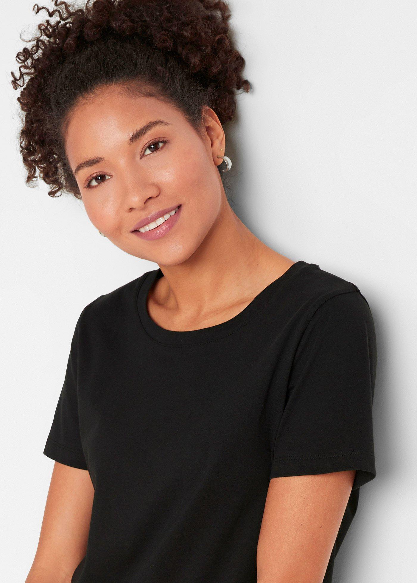 Shirt z krótkim rękawem (2 szt.), z czystej bawełny - Bonprix