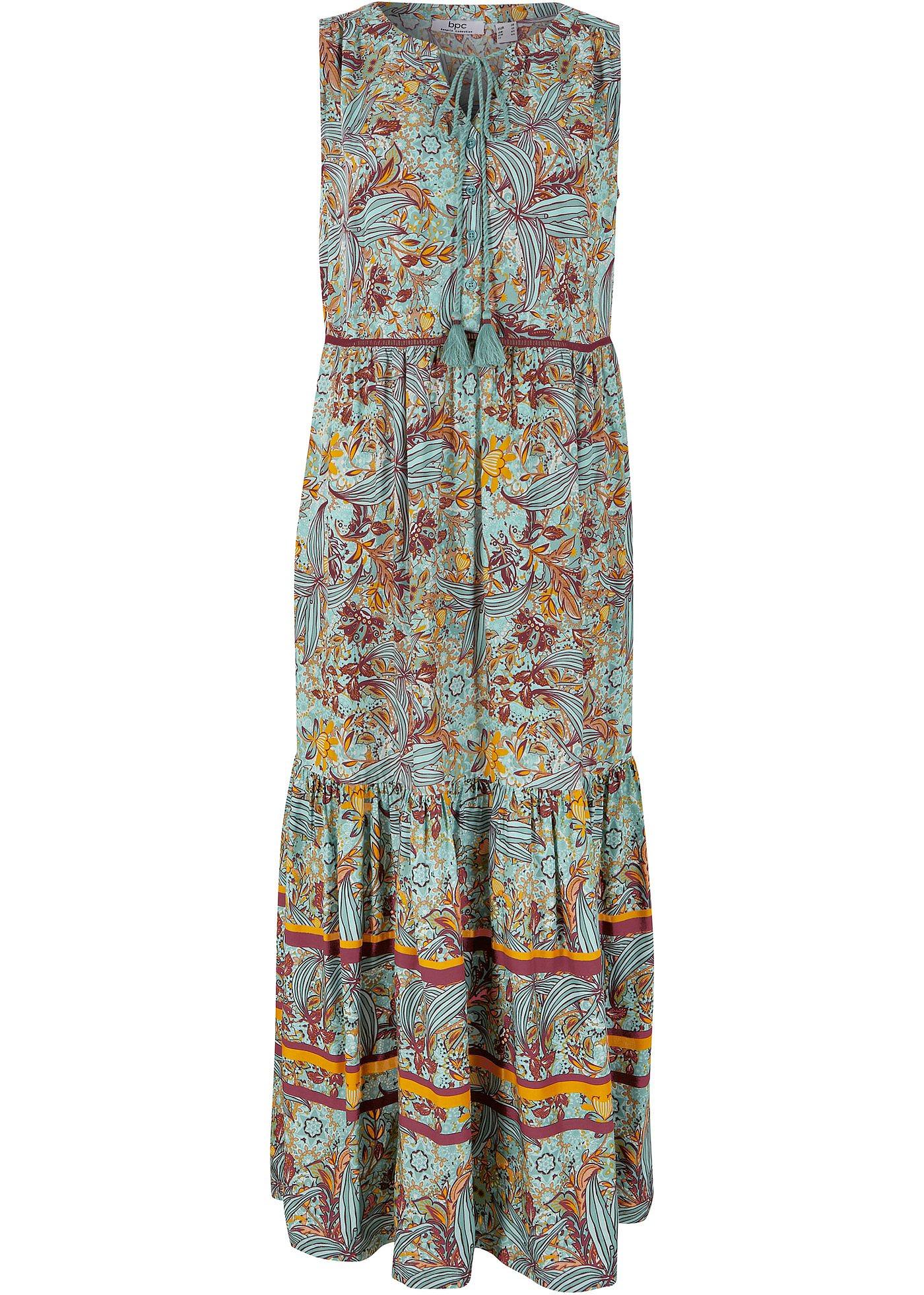 Geweven maxi jurk met print