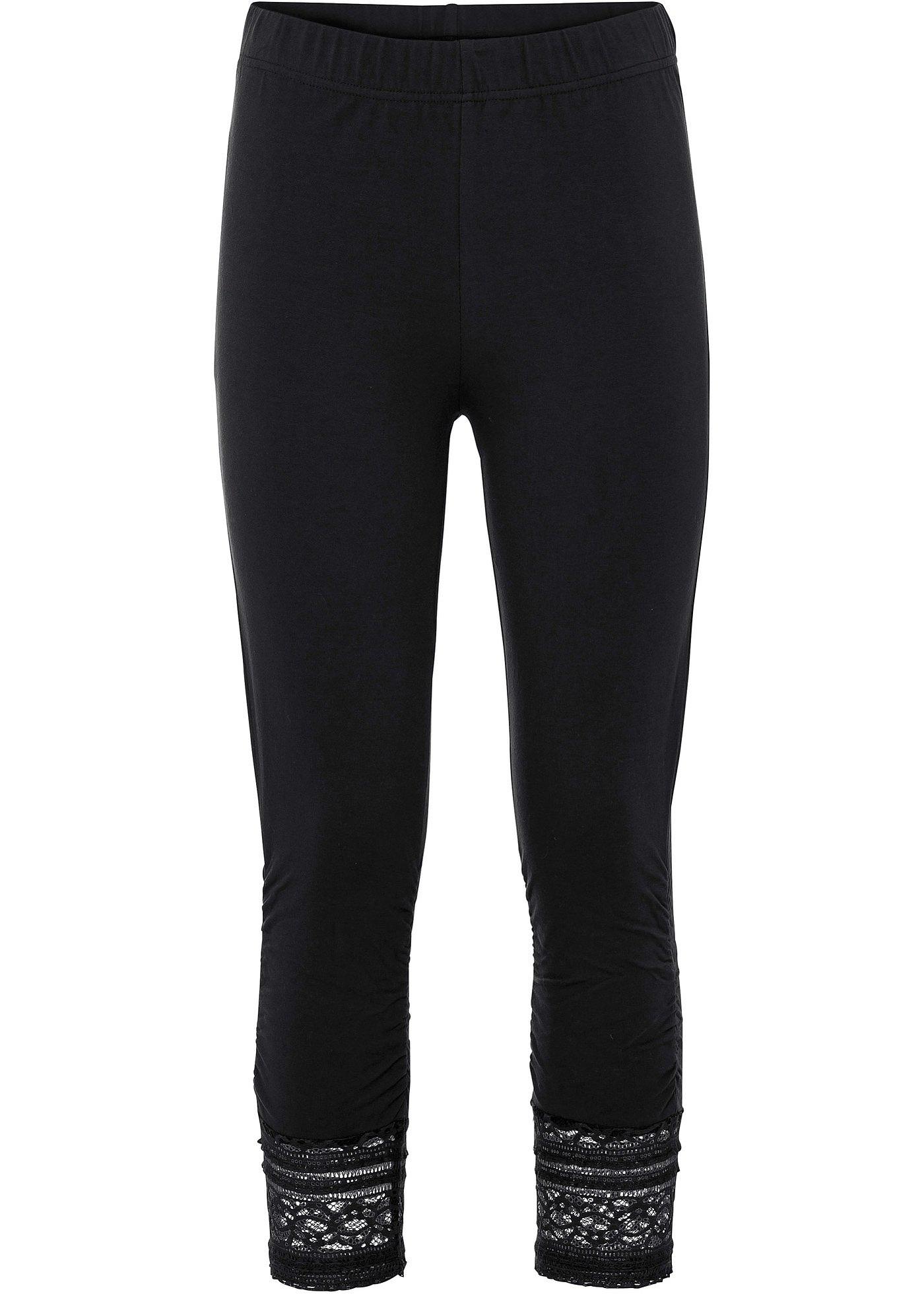 Capri-Leggings mit Spitze