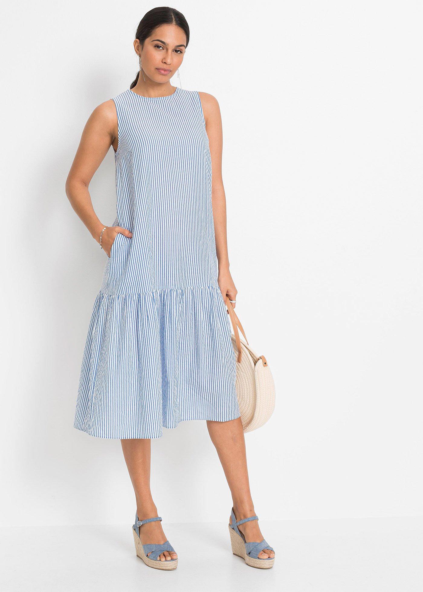 Sukienka midi w fasonie o linii litery A - Bonprix