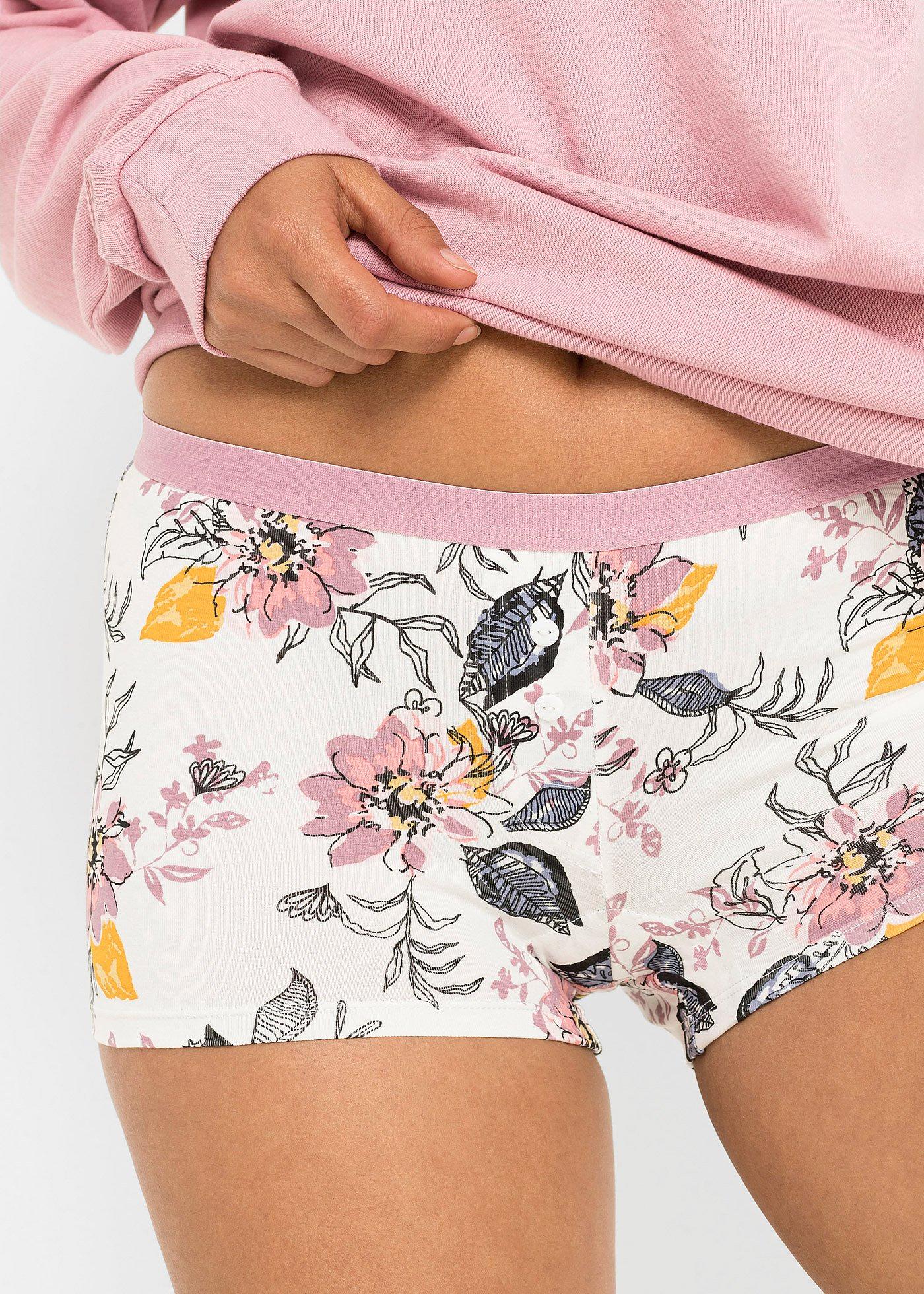 Bokserki z bawełną organiczną i guzikami (zestaw 4 par) - Bonprix