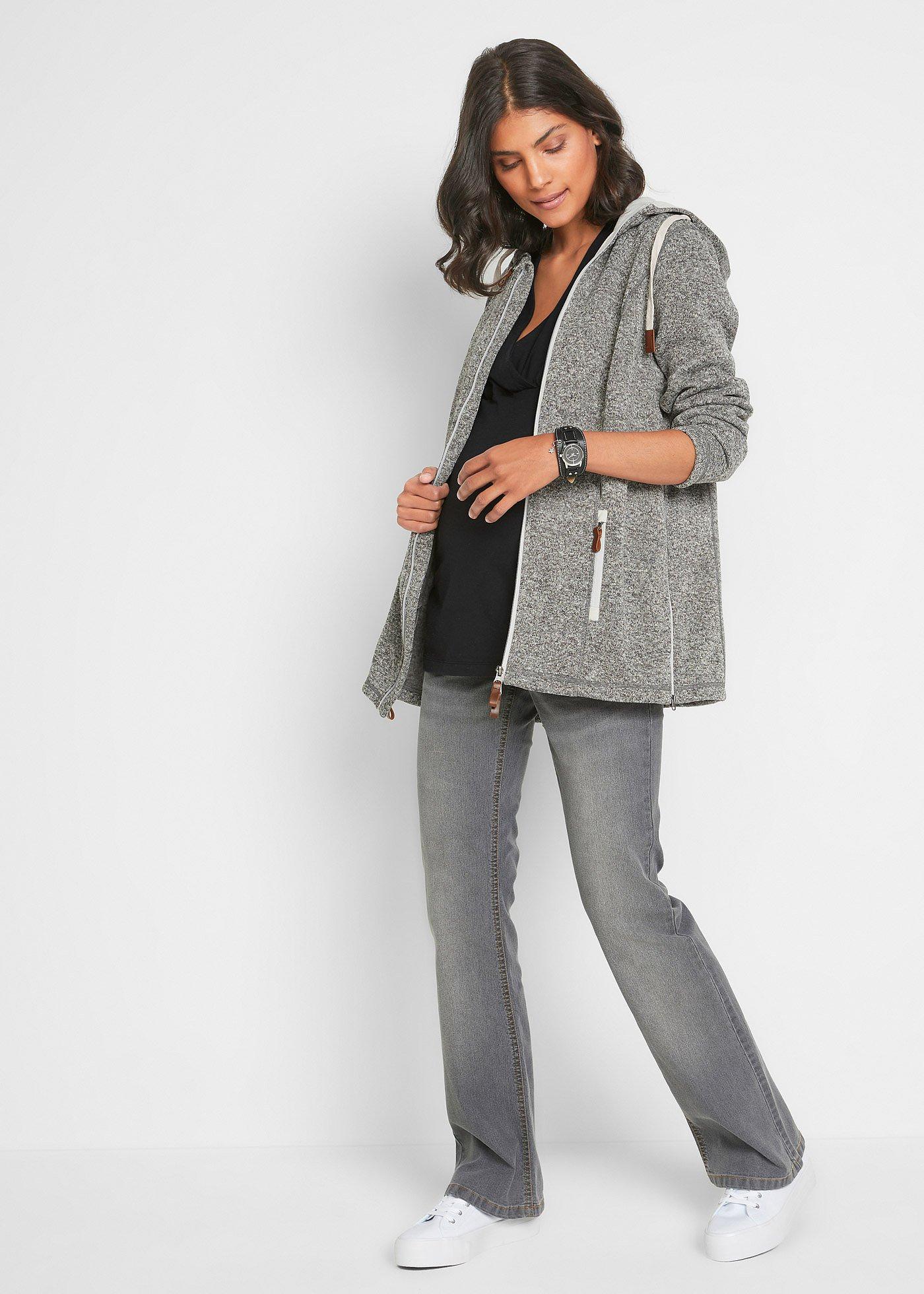 Bluza rozpinana z polaru, ciążowa, z wstawką na nosidełko - Bonprix