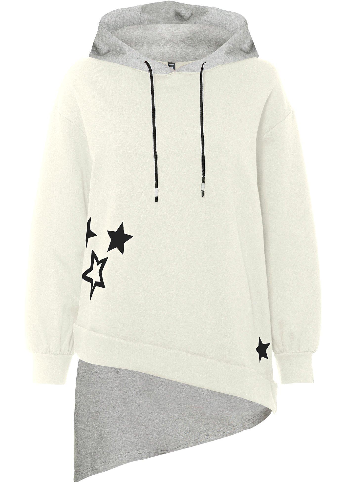 Sweatshirt mit Kapuze und asymmetrischem Saum