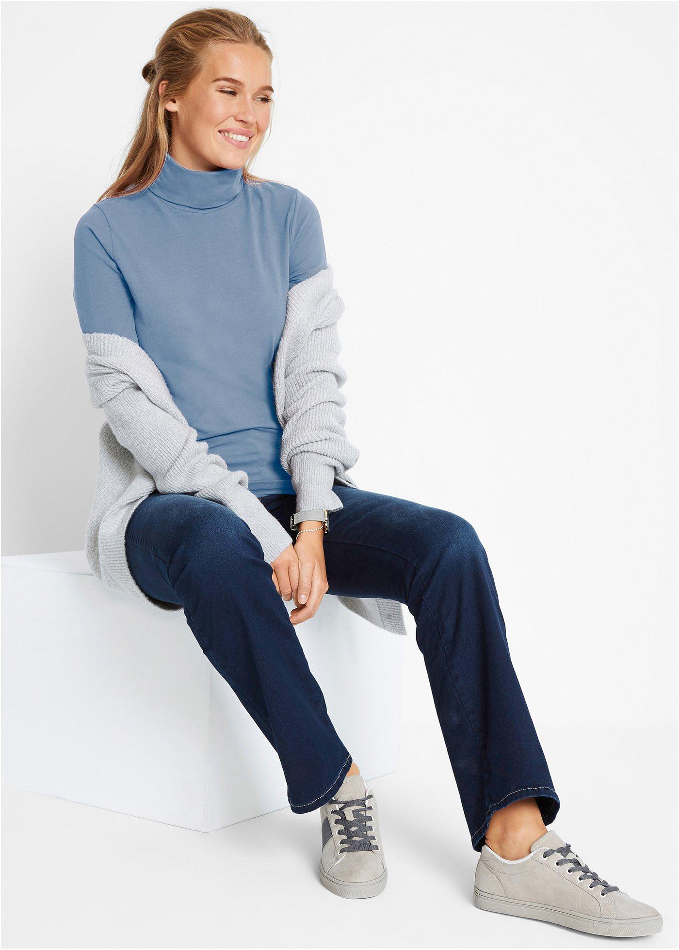 Modelujące dżinsy o kroju bootcut, mid waist - Bonprix