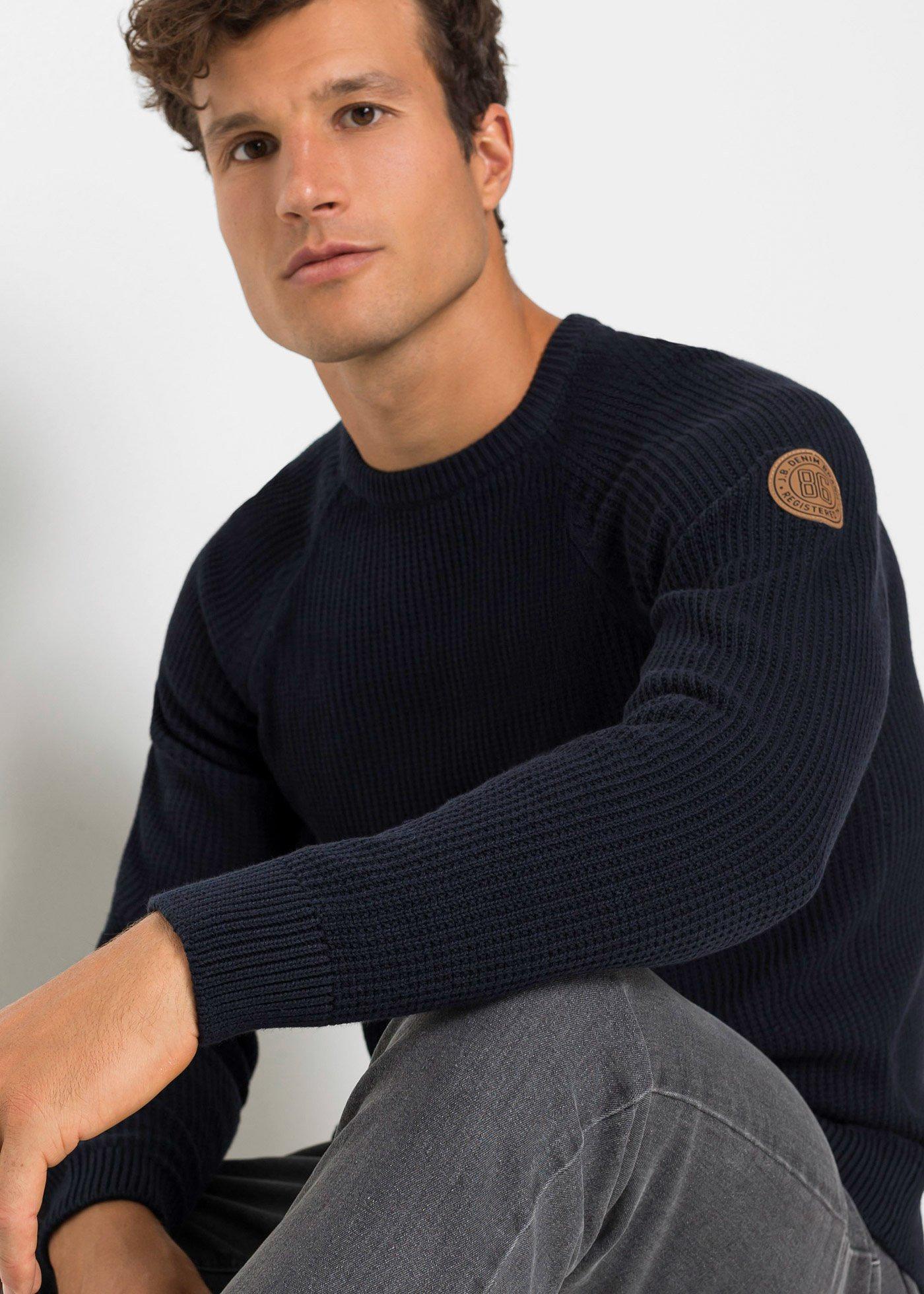 Sweter o luźnym splocie z bawełny z recyklingu - Bonprix